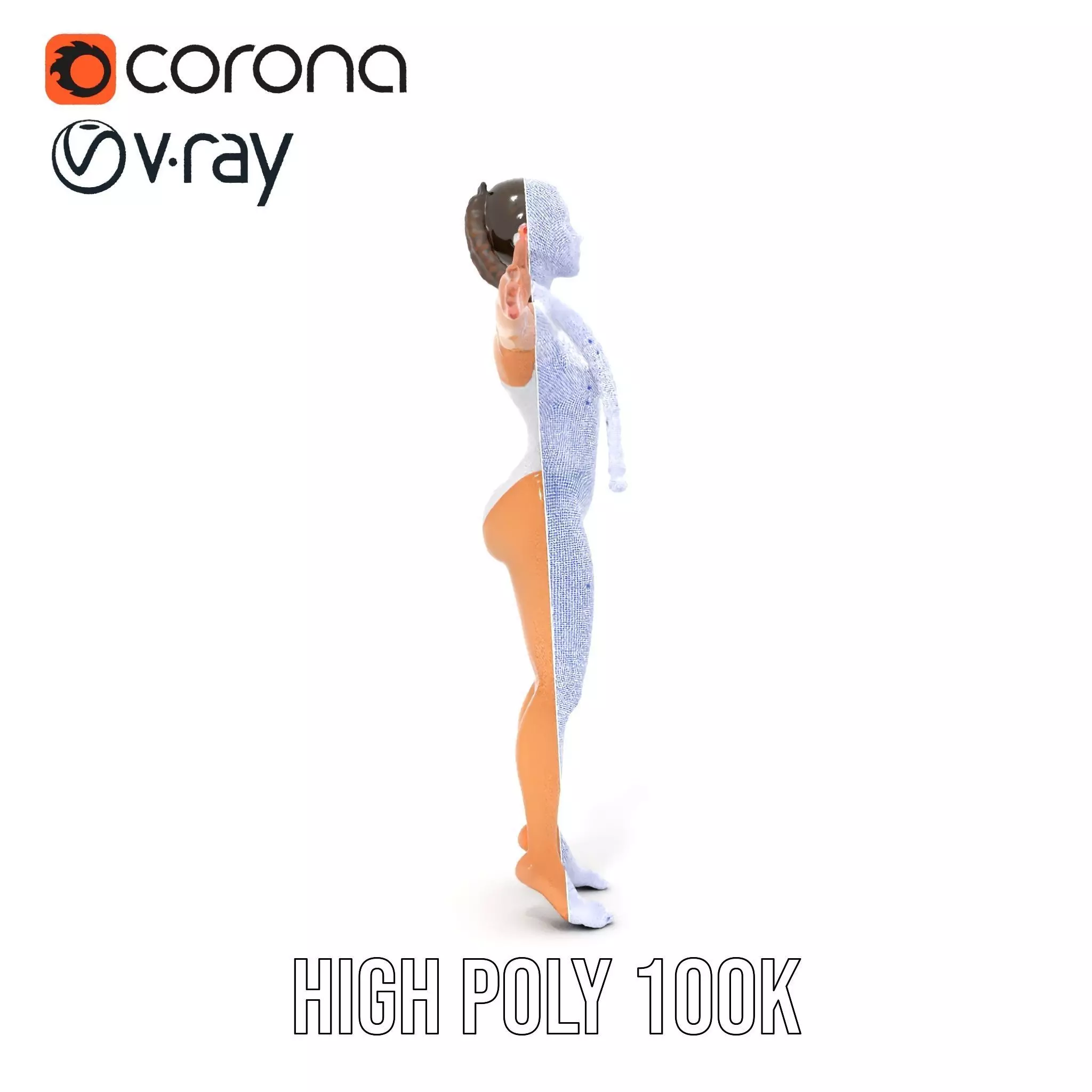 Elegant Swimsuit Model model pack Low-poly 3D model_34