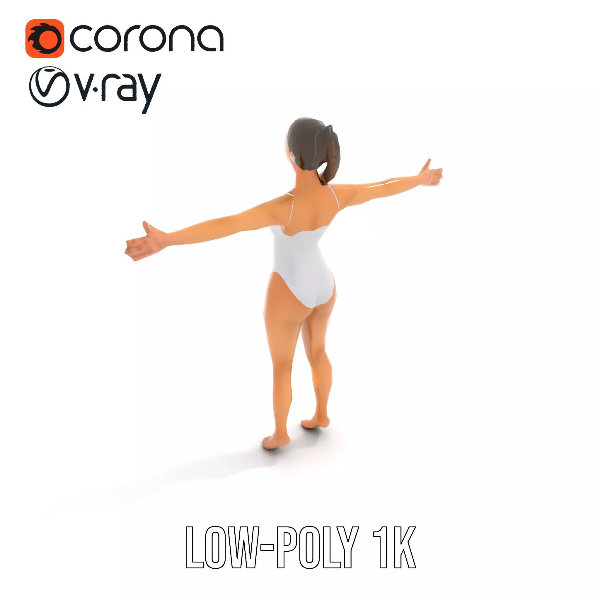 Elegant Swimsuit Model model pack Low-poly 3D model_12