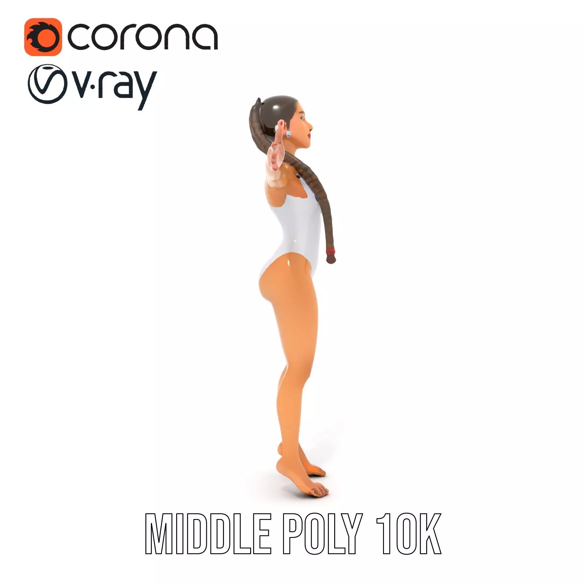 Elegant Swimsuit Model model pack Low-poly 3D model_22