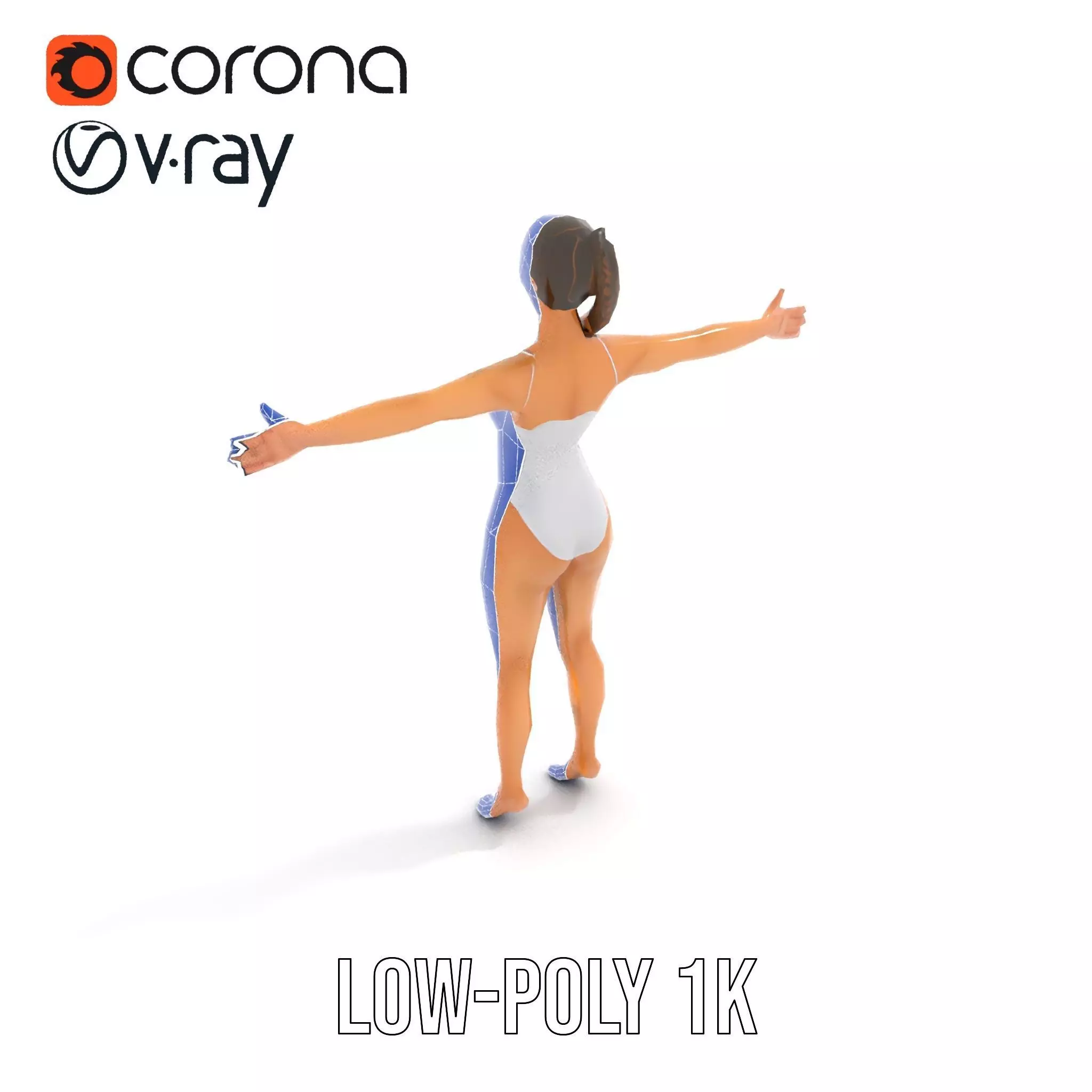 Elegant Swimsuit Model model pack Low-poly 3D model_23