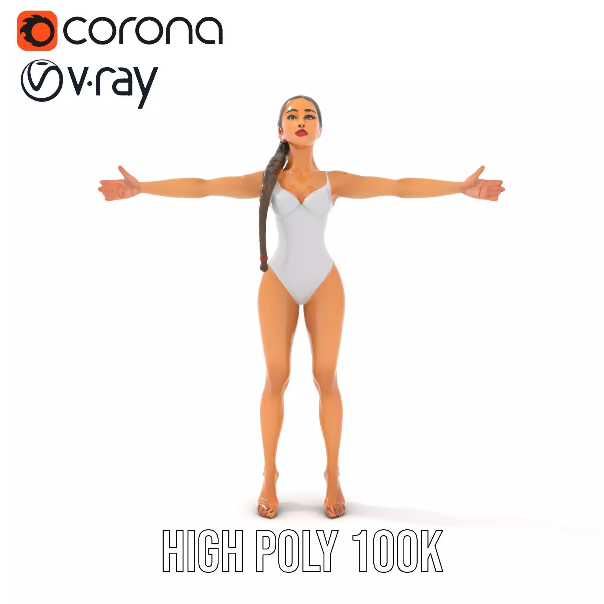 Elegant Swimsuit Model model pack Low-poly 3D model_21