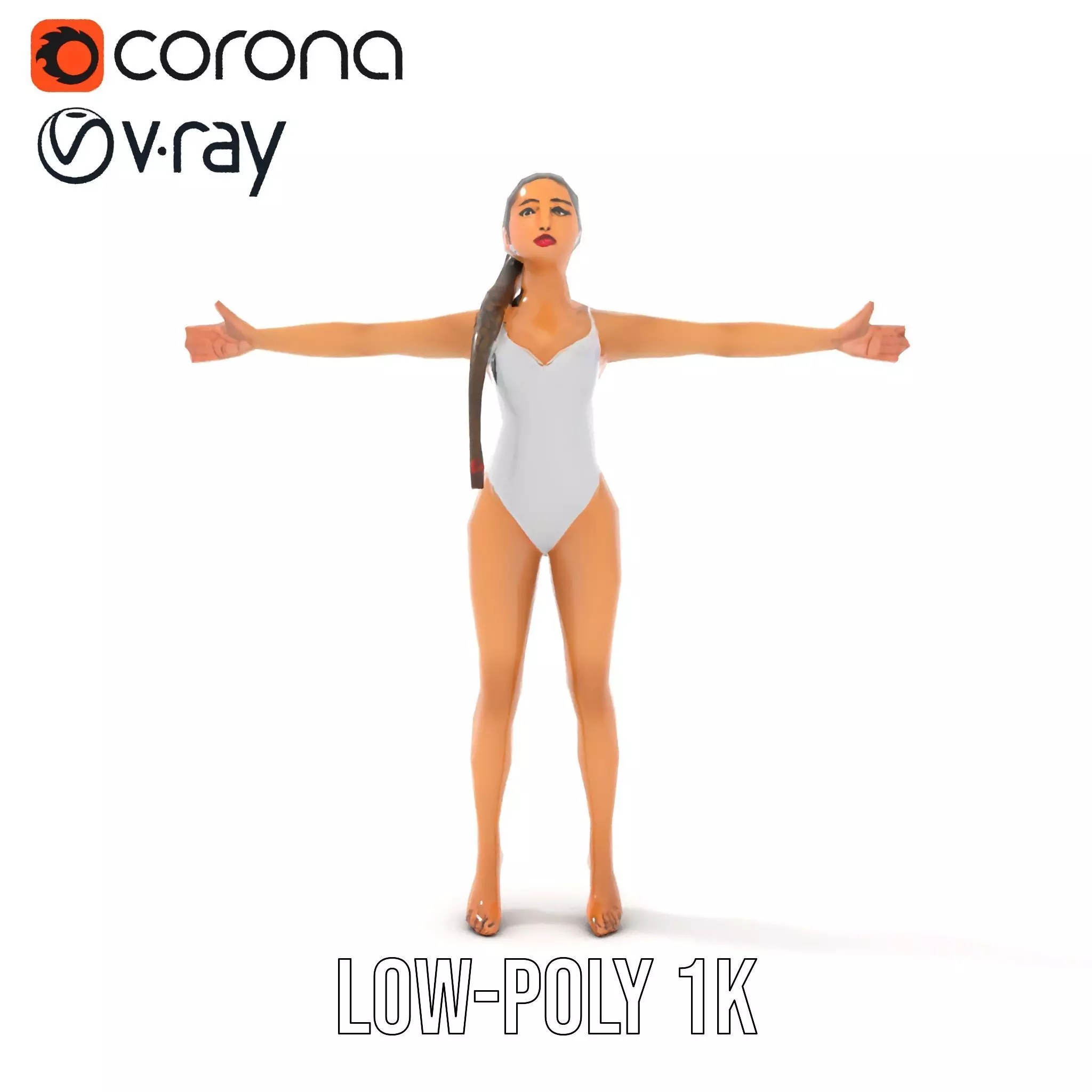 Elegant Swimsuit Model model pack Low-poly 3D model_20
