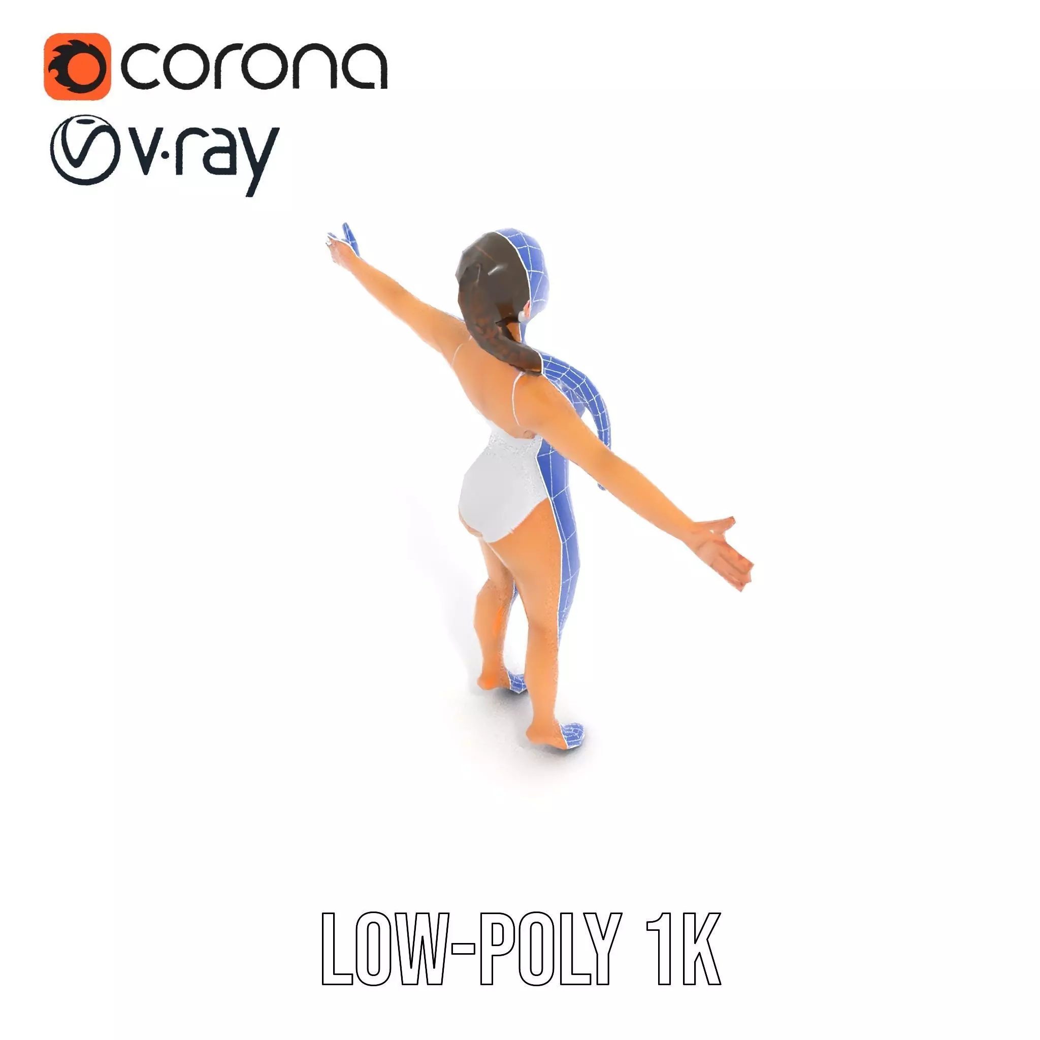 Elegant Swimsuit Model model pack Low-poly 3D model_30