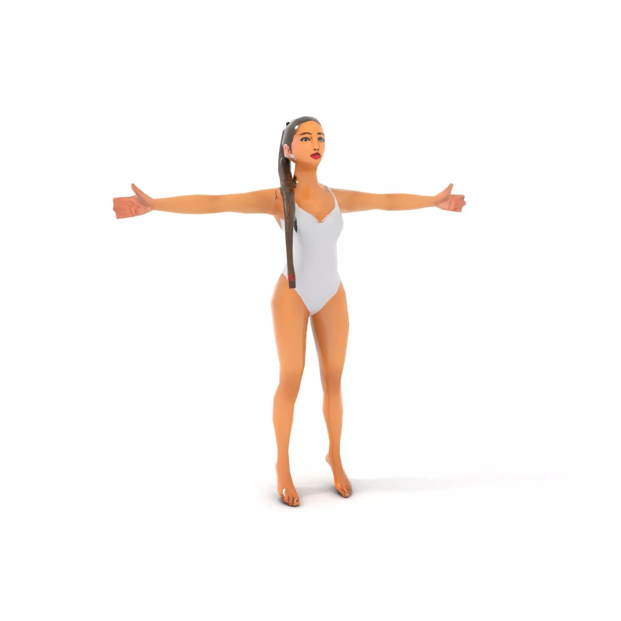 Elegant Swimsuit Model model pack Low-poly 3D model_7