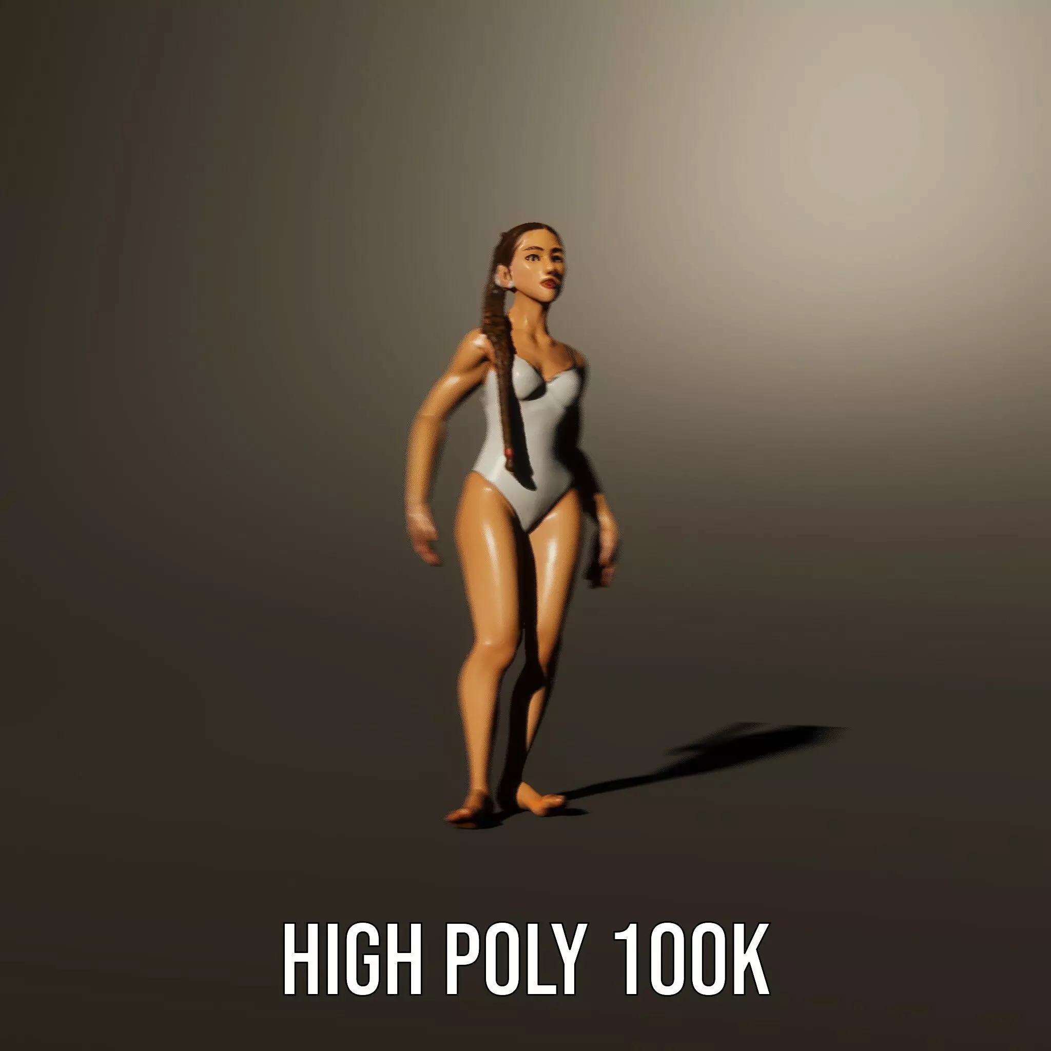 Elegant Swimsuit Model model pack Low-poly 3D model_10
