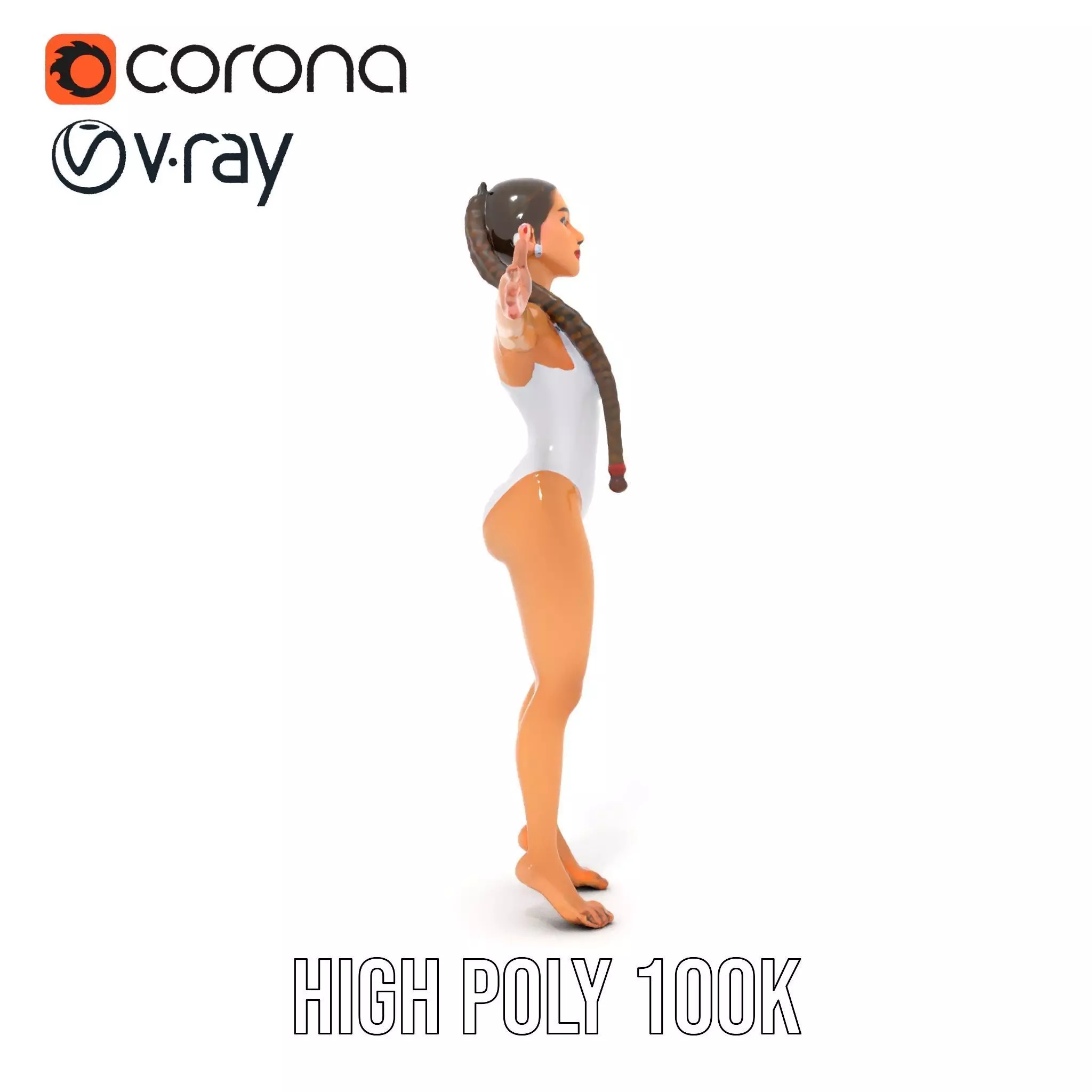 Elegant Swimsuit Model model pack Low-poly 3D model_18