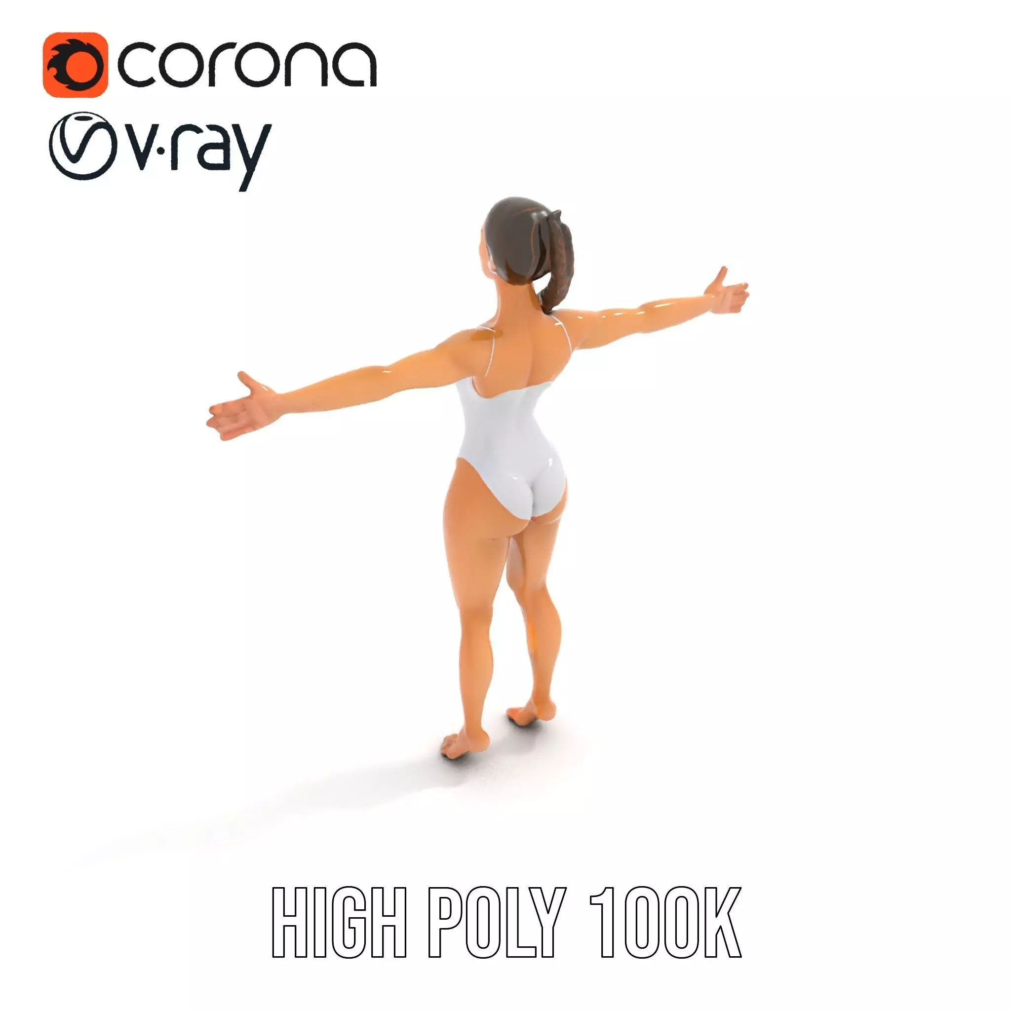 Elegant Swimsuit Model model pack Low-poly 3D model_31