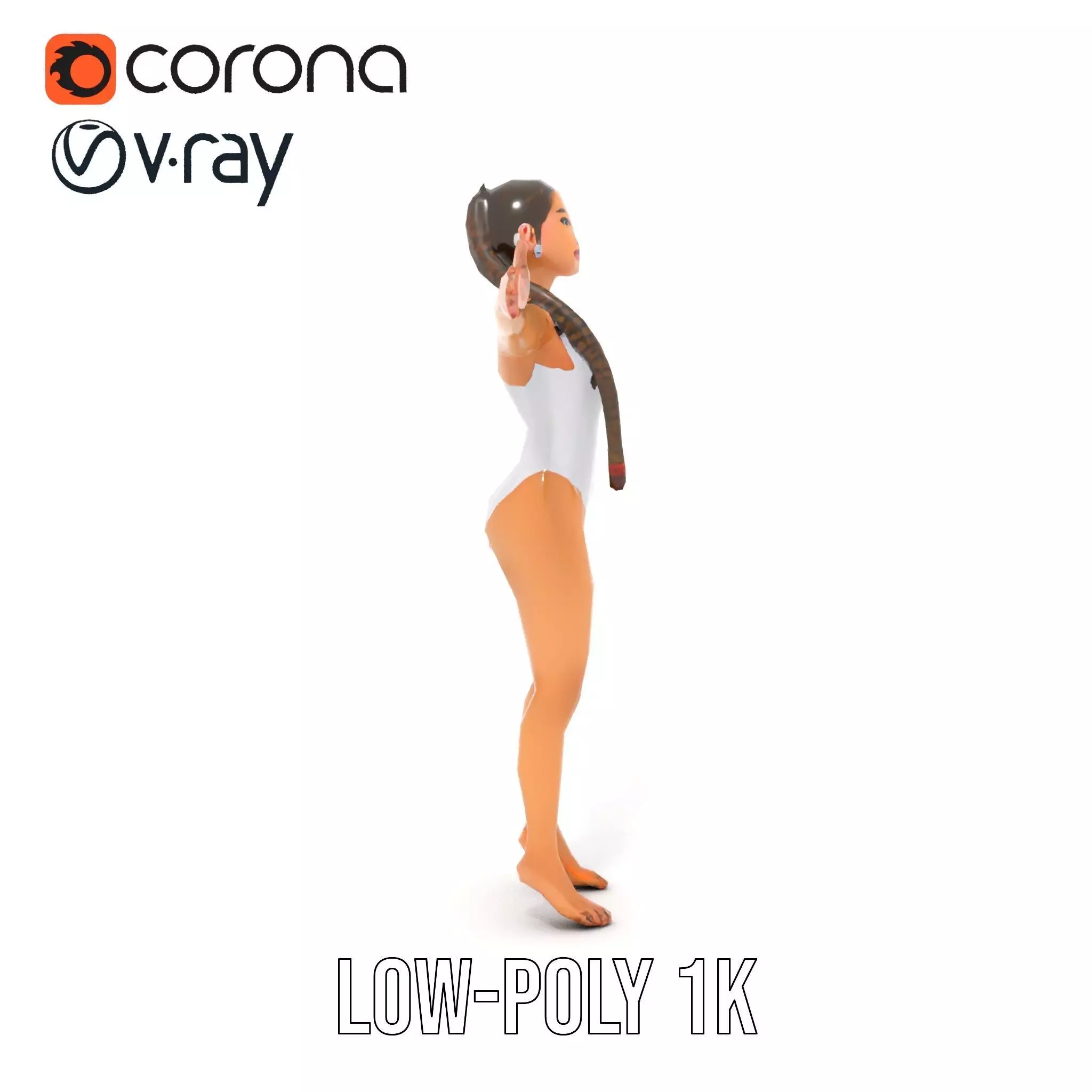 Elegant Swimsuit Model model pack Low-poly 3D model_17