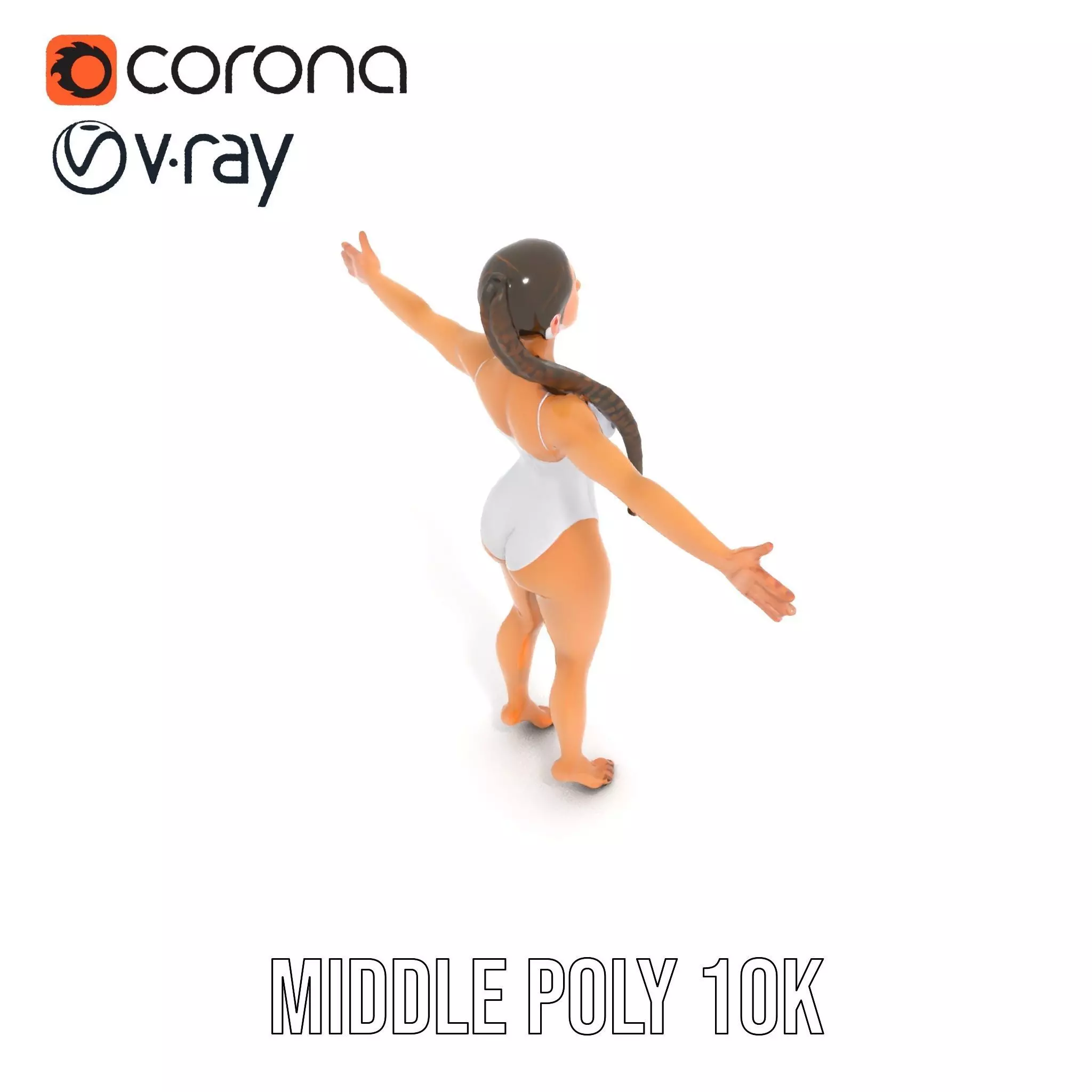 Elegant Swimsuit Model model pack Low-poly 3D model_5