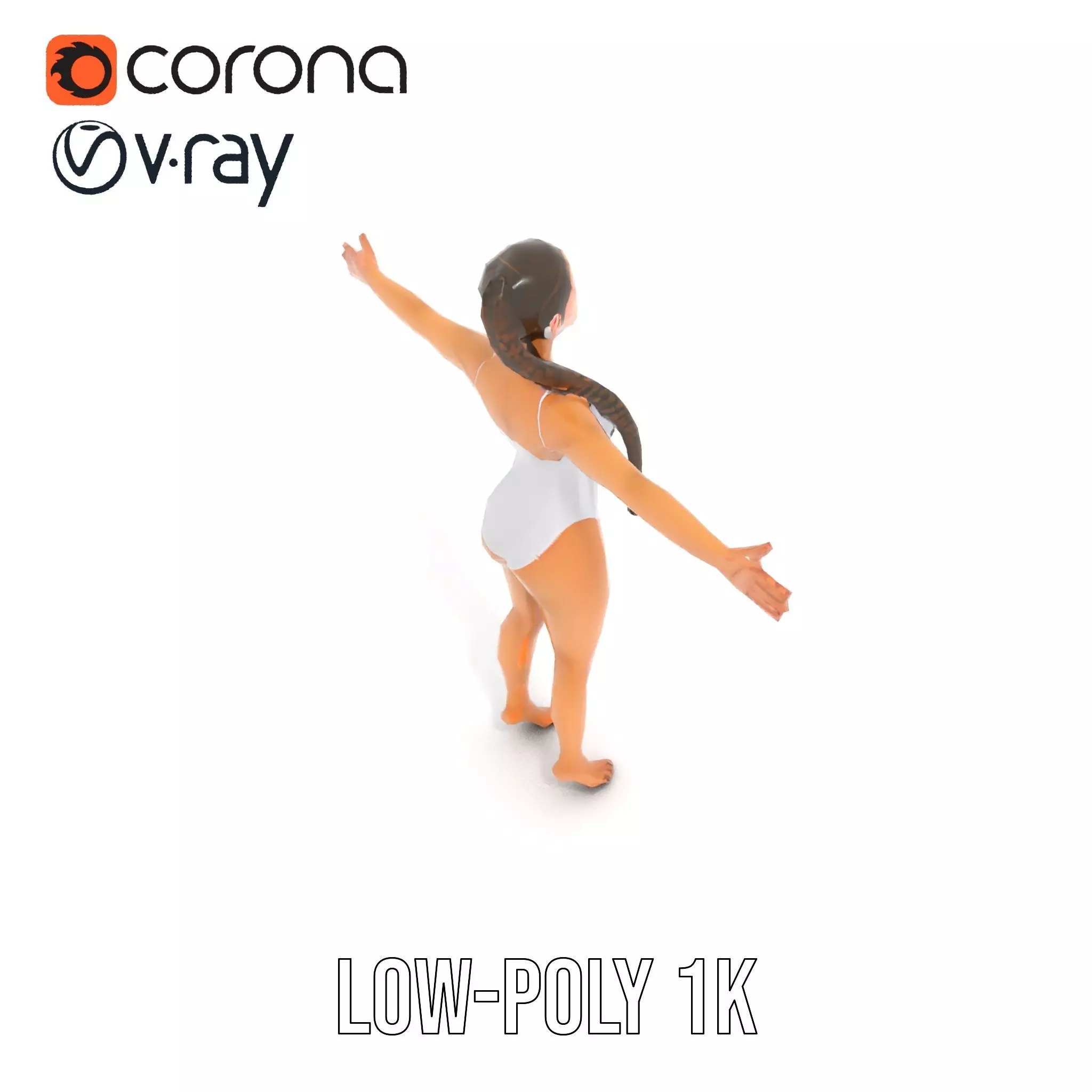 Elegant Swimsuit Model model pack Low-poly 3D model_14