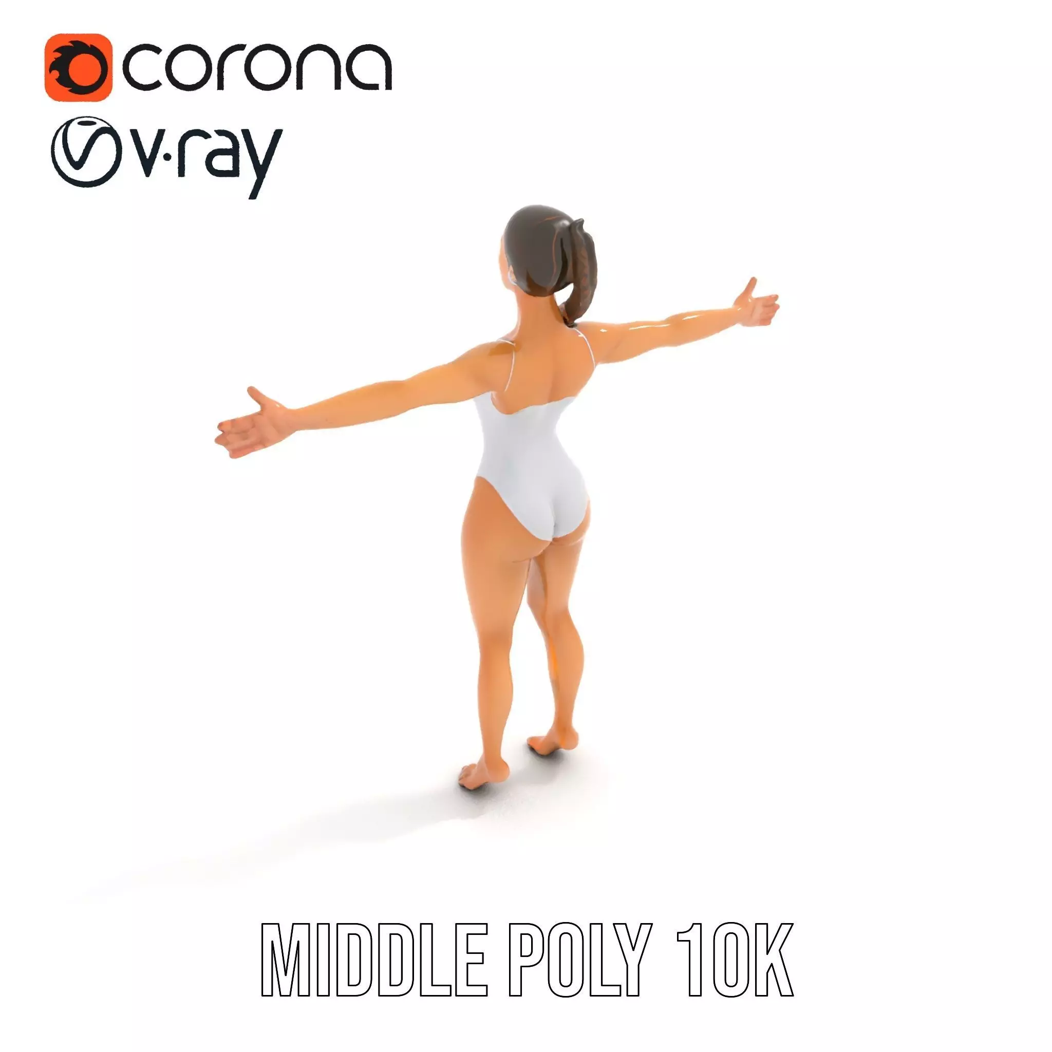 Elegant Swimsuit Model model pack Low-poly 3D model_11