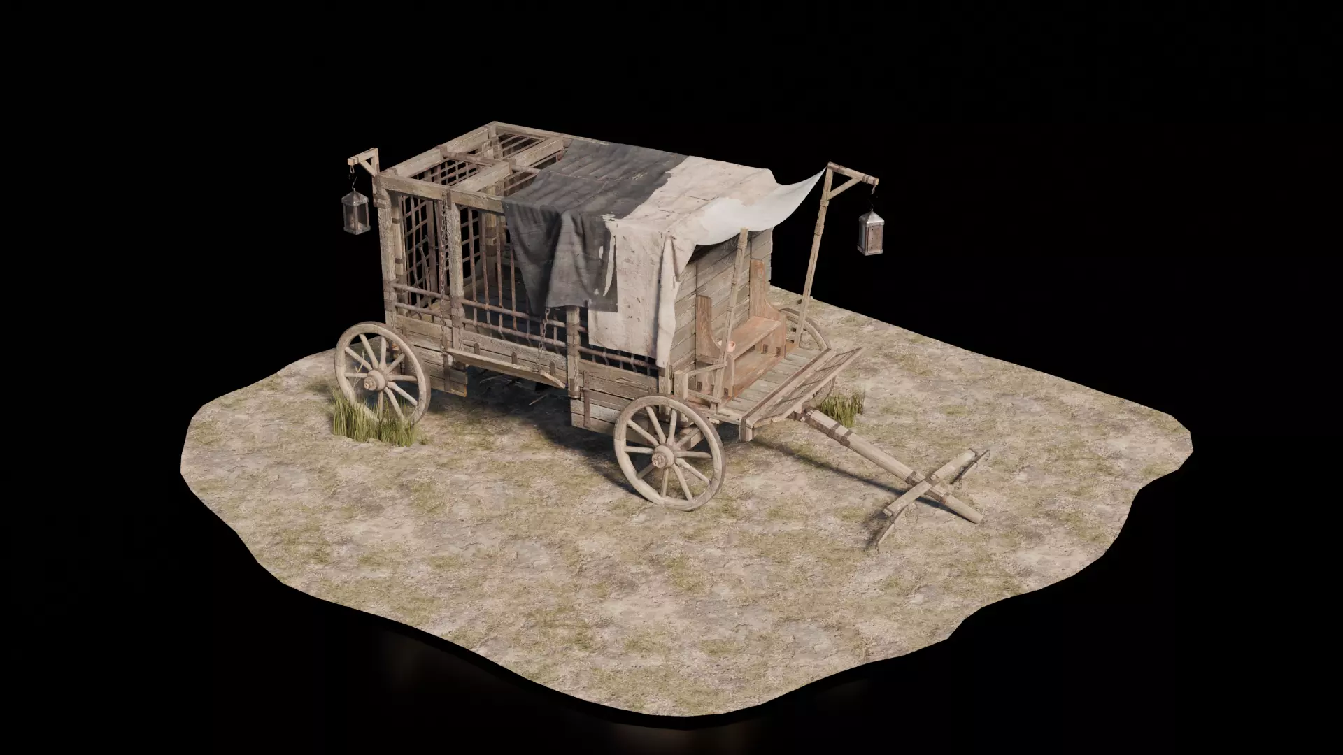 Moving Jail Medieval 3D model_0