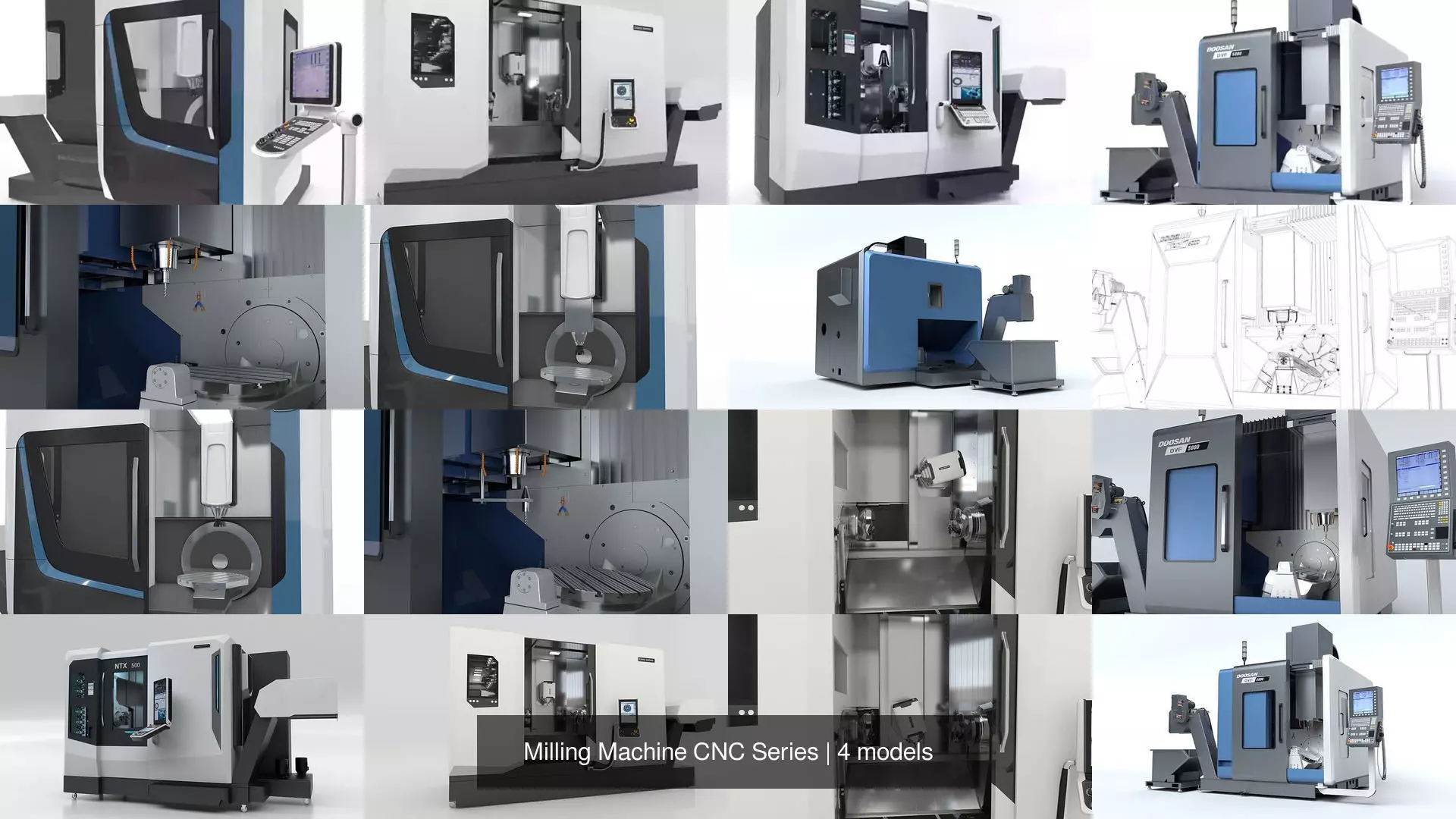 Milling Machine CNC Series 3D Model Collection_0
