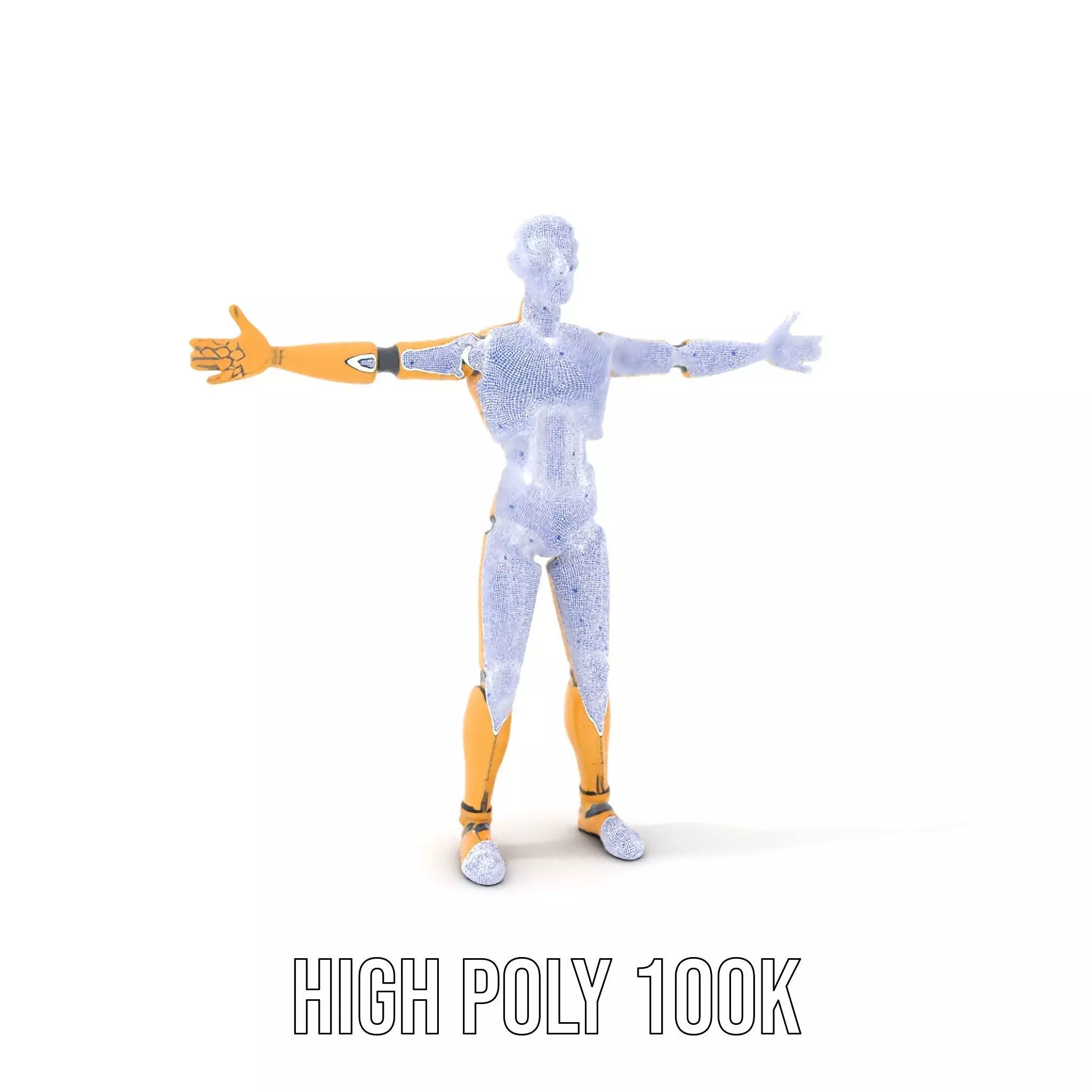 Gold Android Robot model pack Low-poly 3D model_4