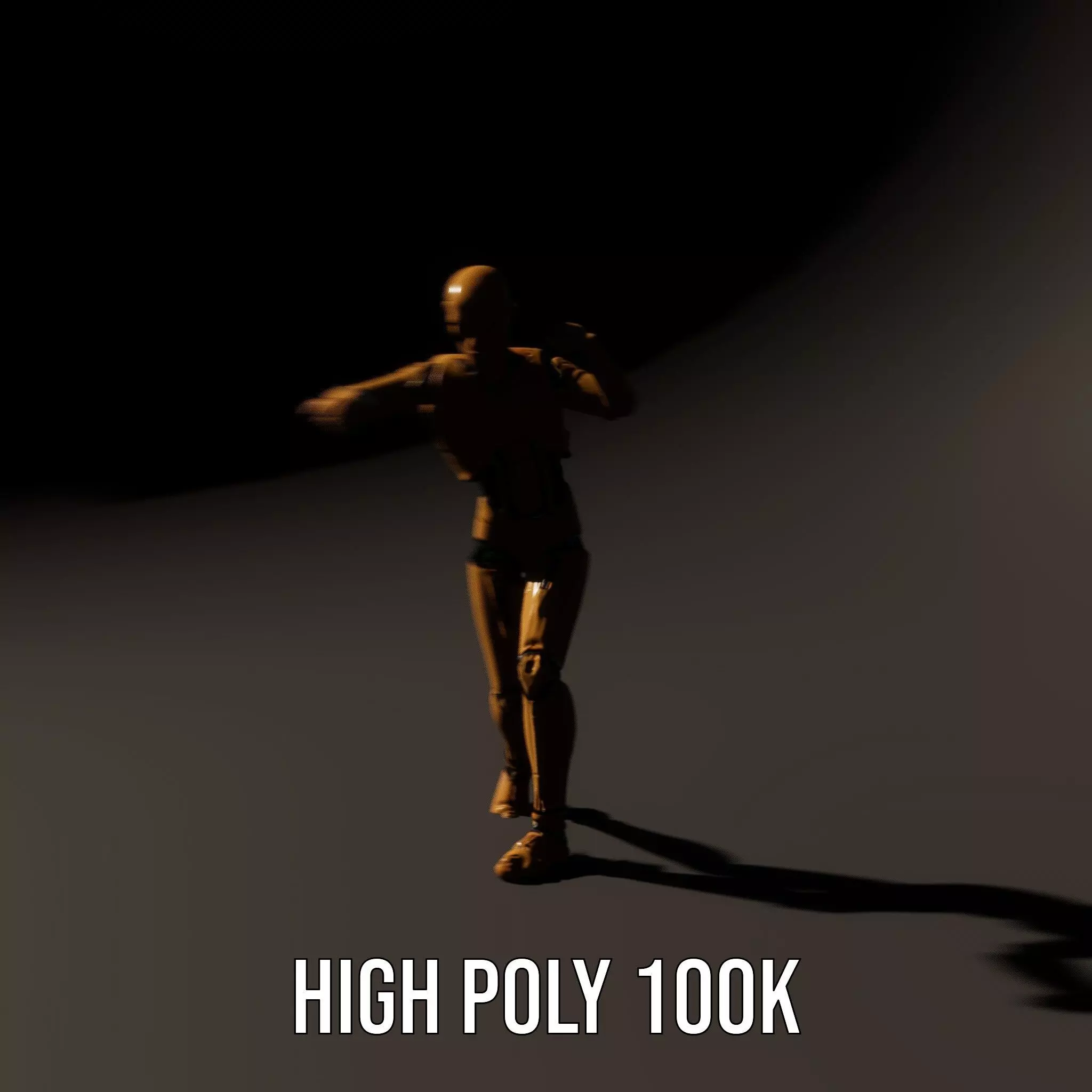 Gold Android Robot model pack Low-poly 3D model_12