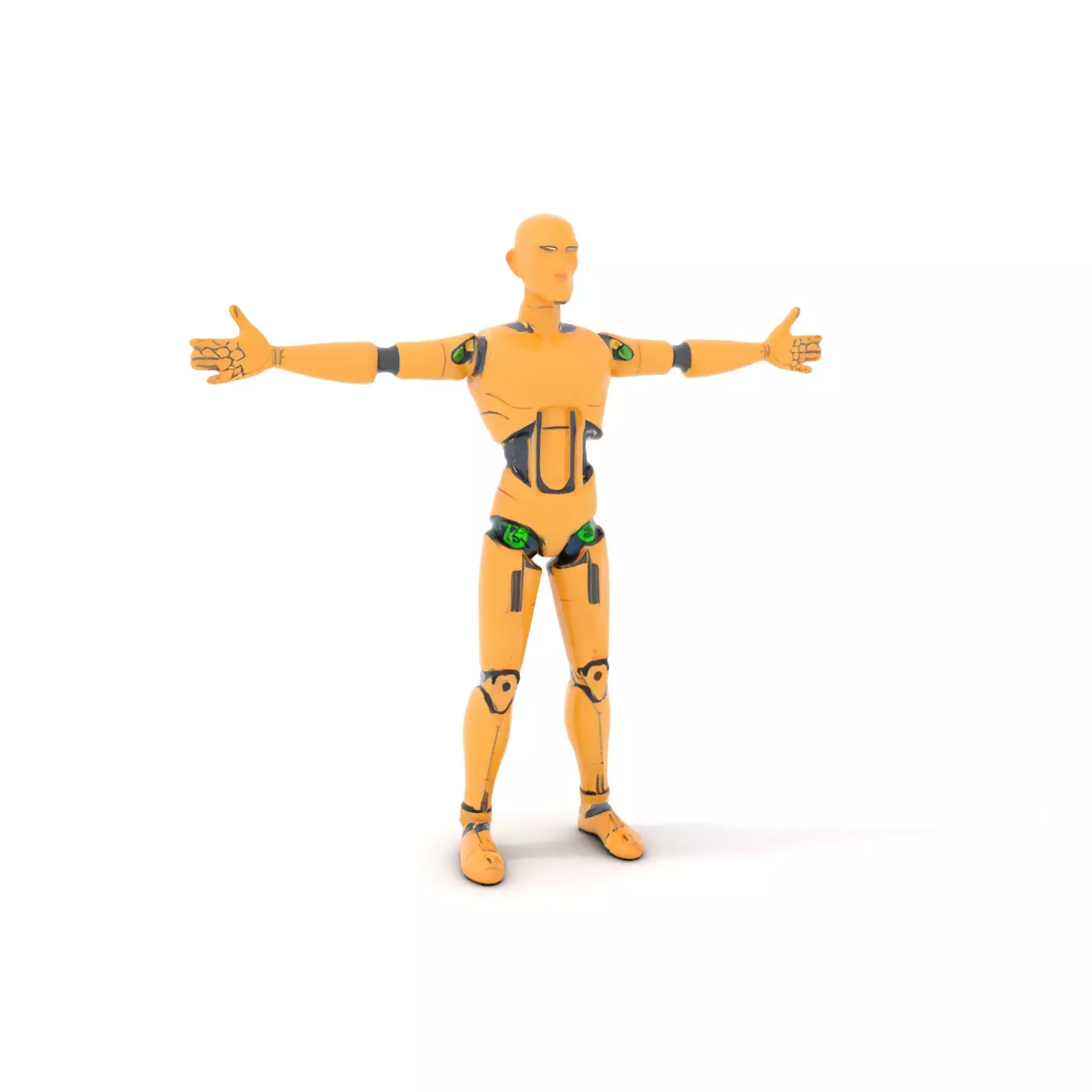 Gold Android Robot model pack Low-poly 3D model_18
