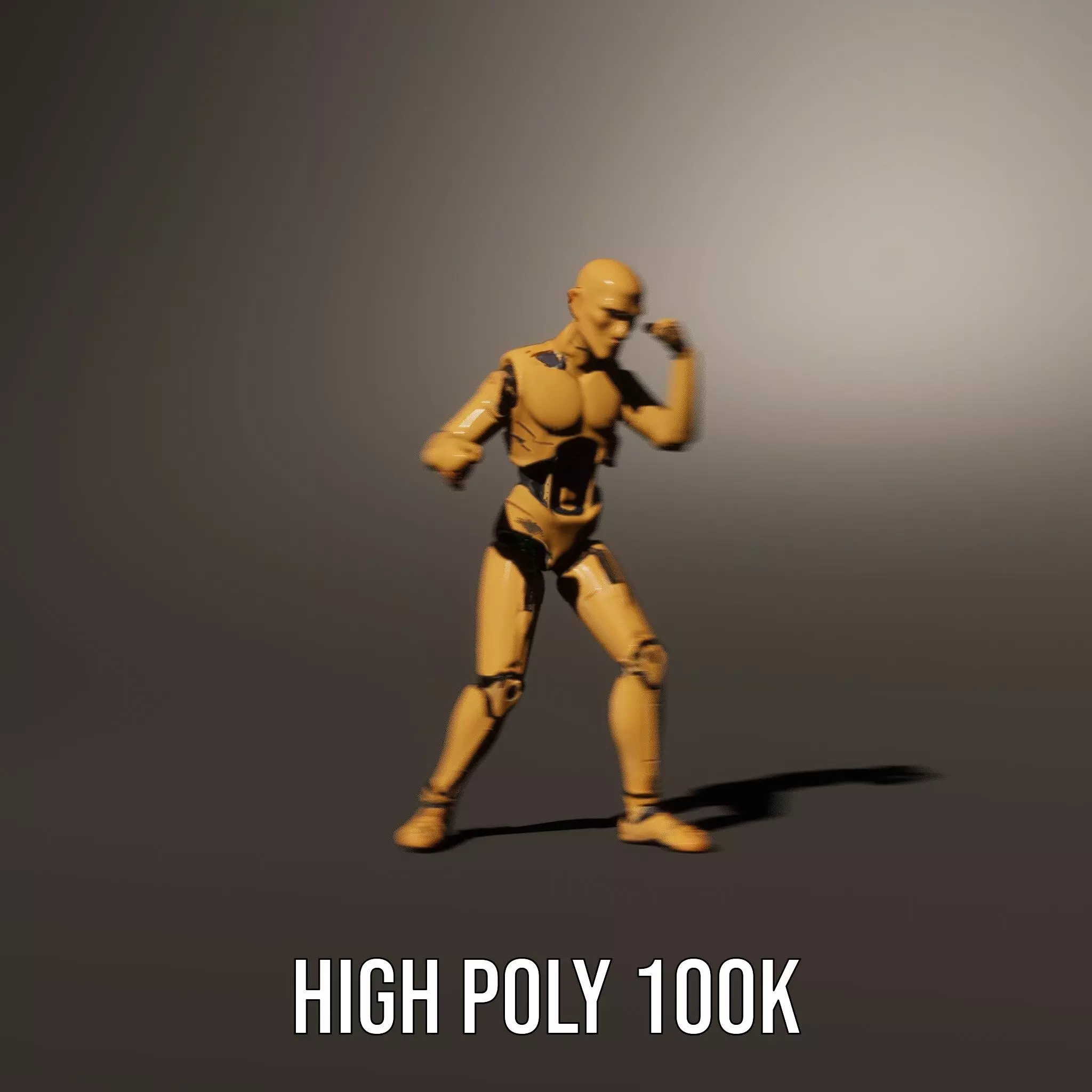 Gold Android Robot model pack Low-poly 3D model_8