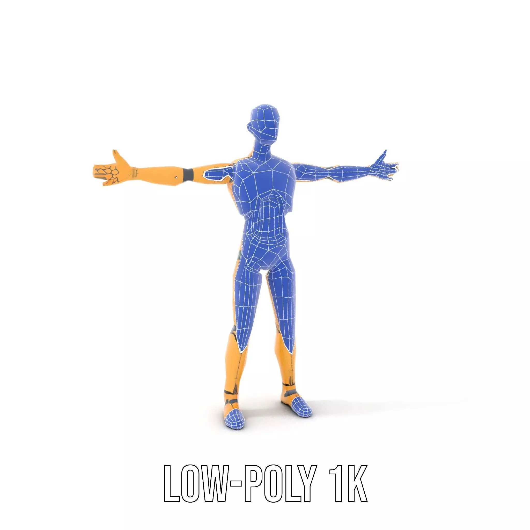 Gold Android Robot model pack Low-poly 3D model_16