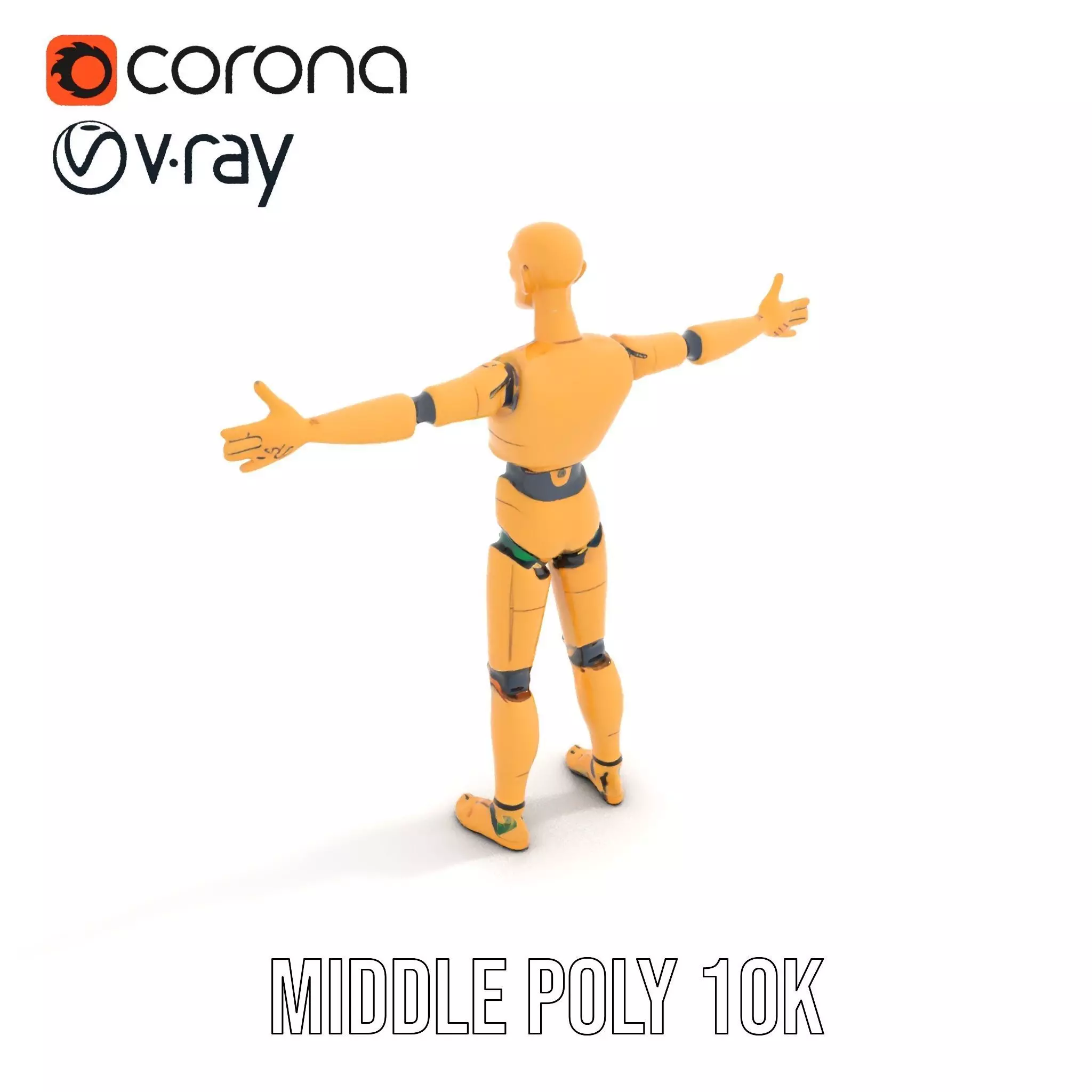 Gold Android Robot model pack Low-poly 3D model_24