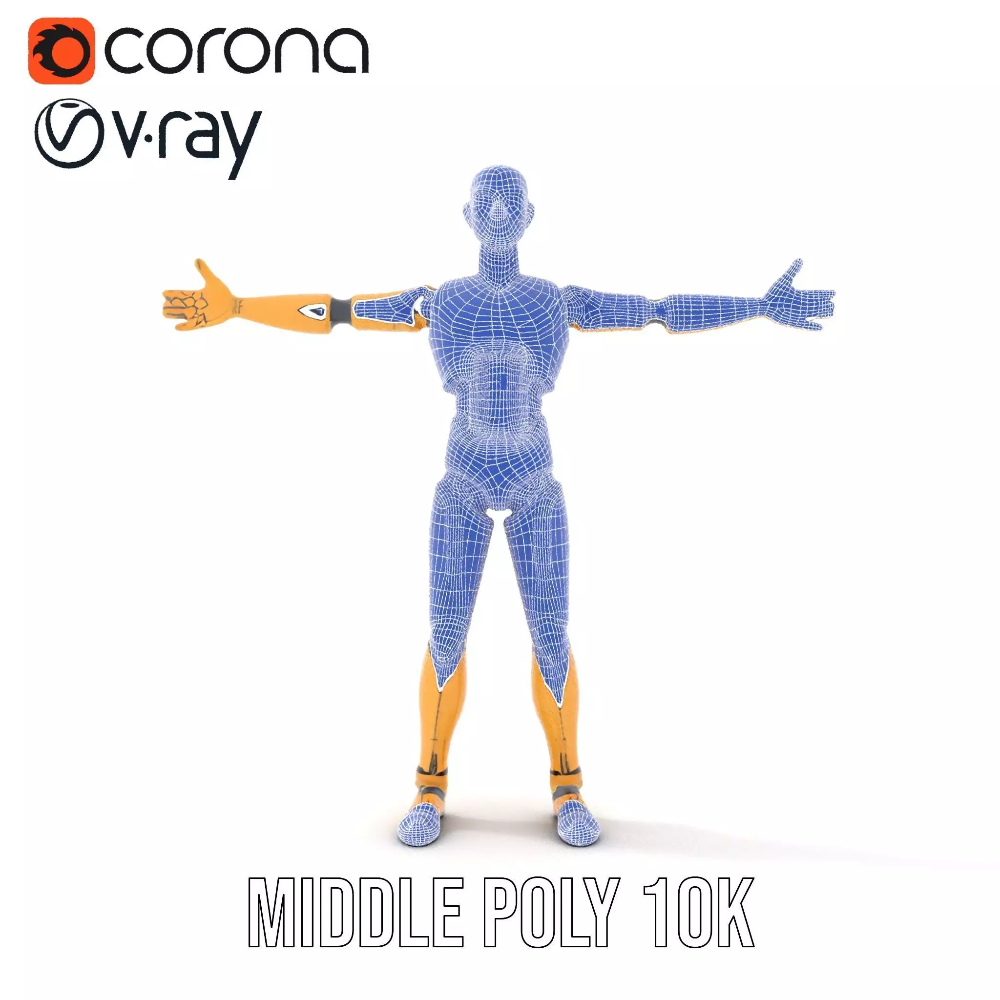 Gold Android Robot model pack Low-poly 3D model_21