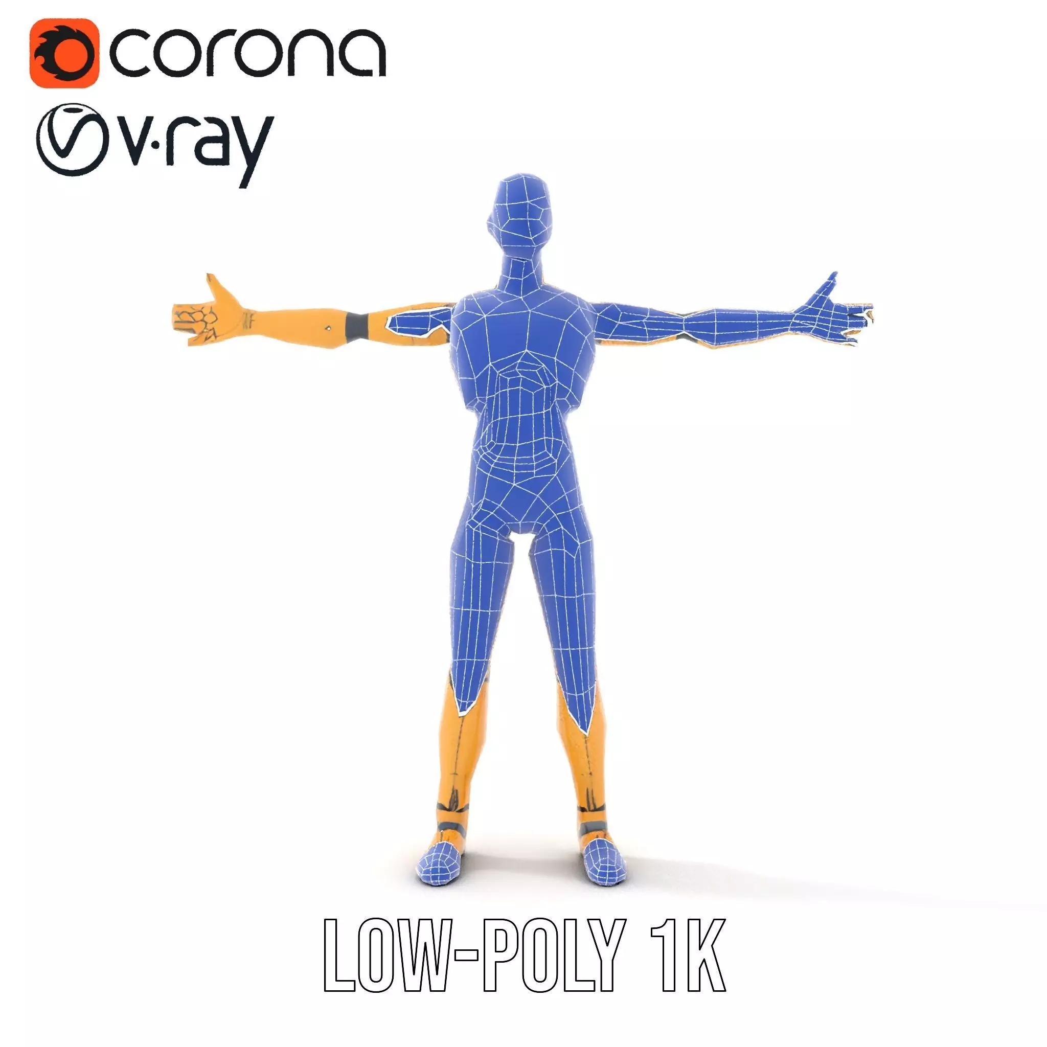 Gold Android Robot model pack Low-poly 3D model_19