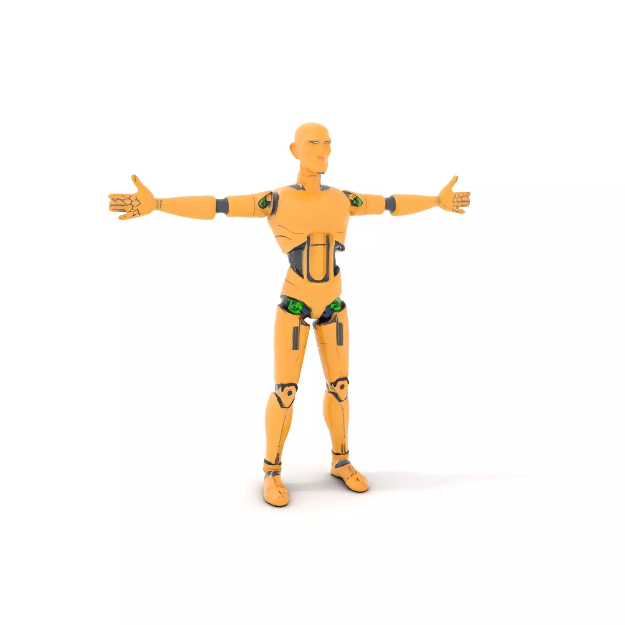 Gold Android Robot model pack Low-poly 3D model_0