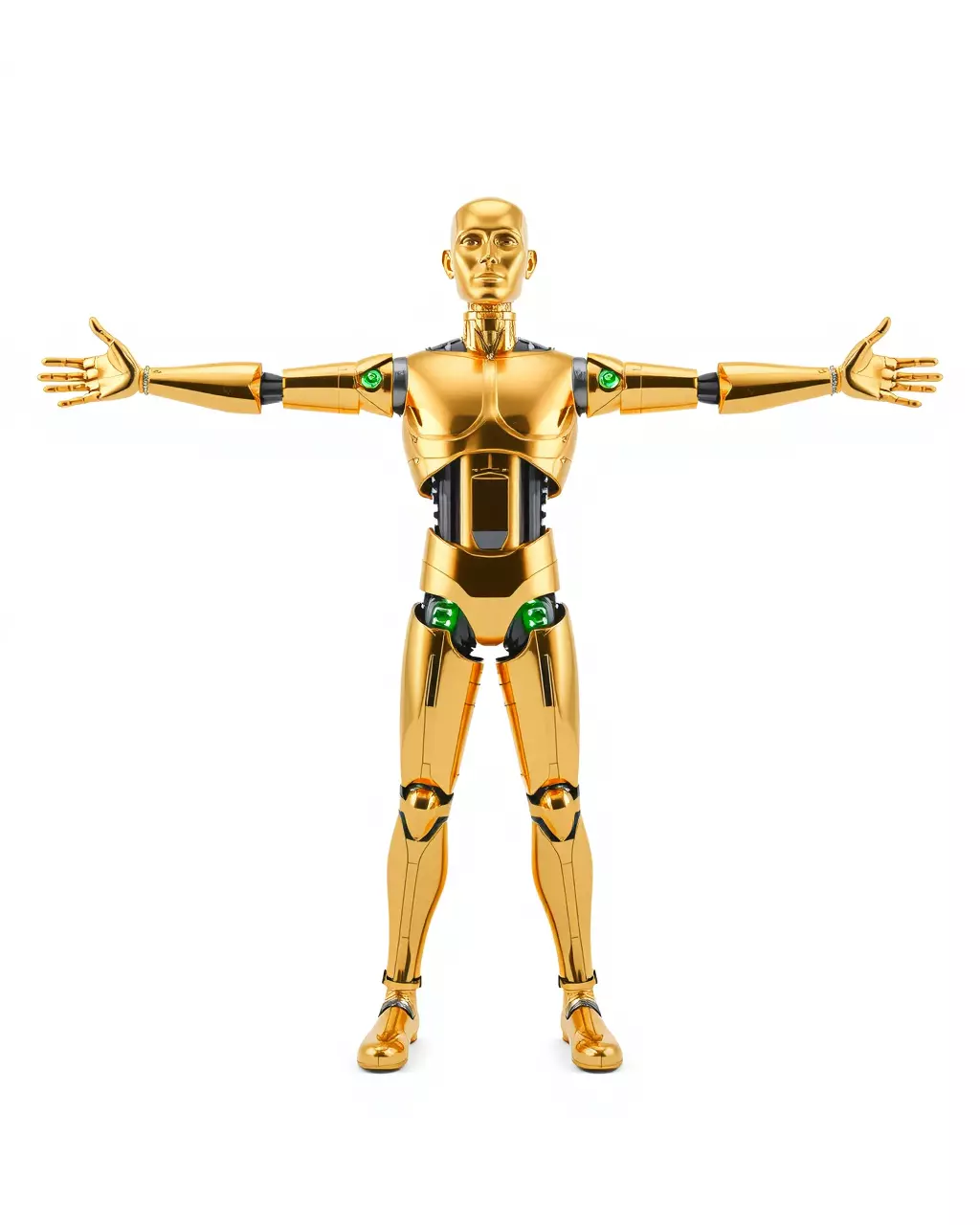 Gold Android Robot model pack Low-poly 3D model_2