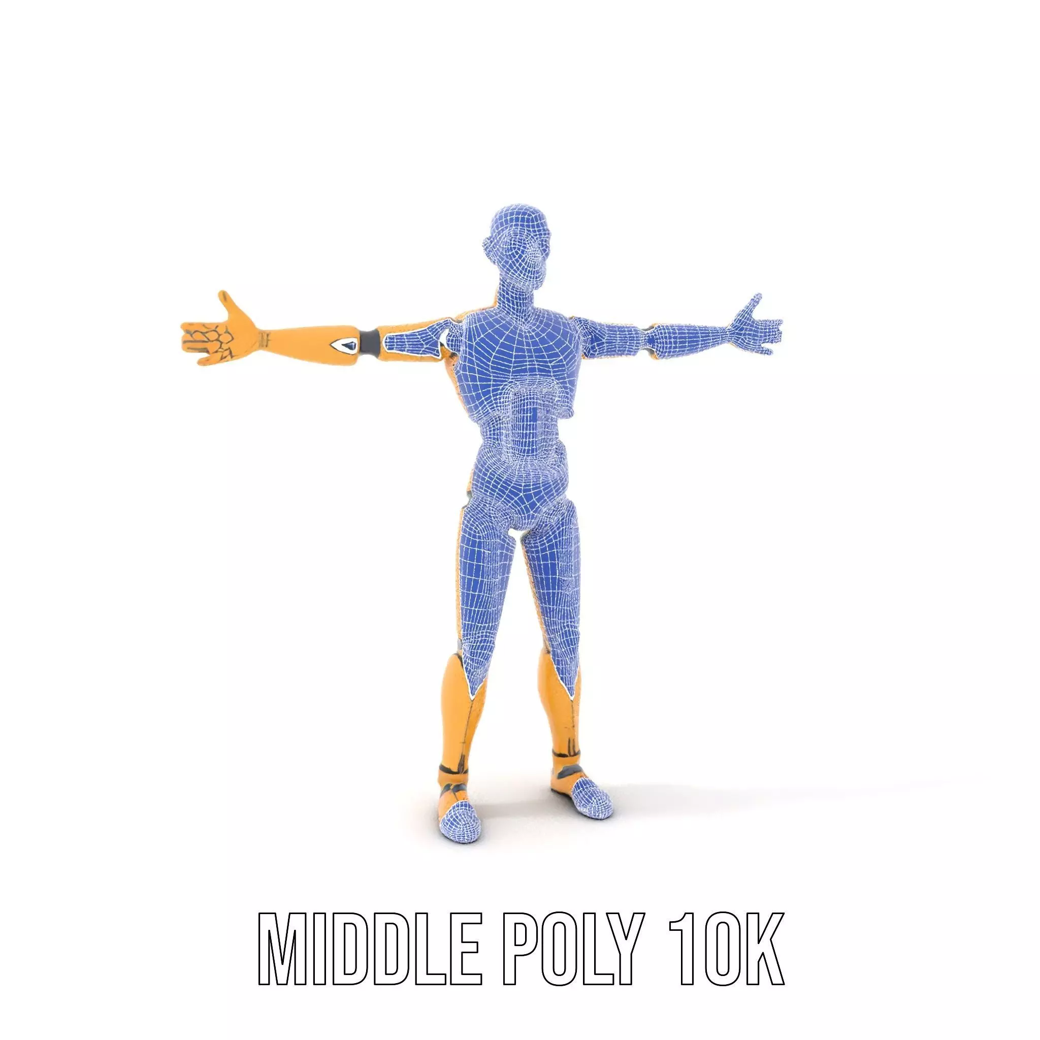 Gold Android Robot model pack Low-poly 3D model_6