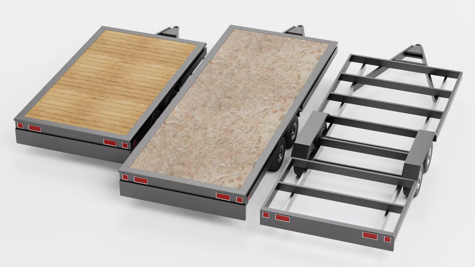 Universal Trailer Collection Low-poly 3D model_3