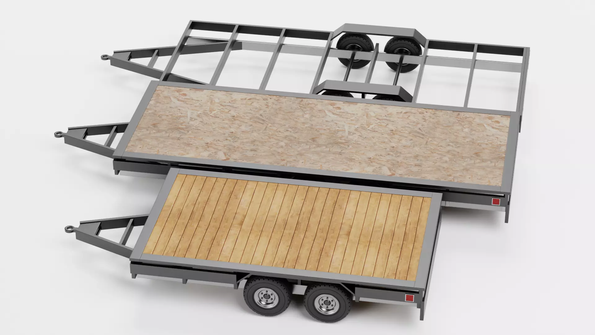 Universal Trailer Collection Low-poly 3D model_4