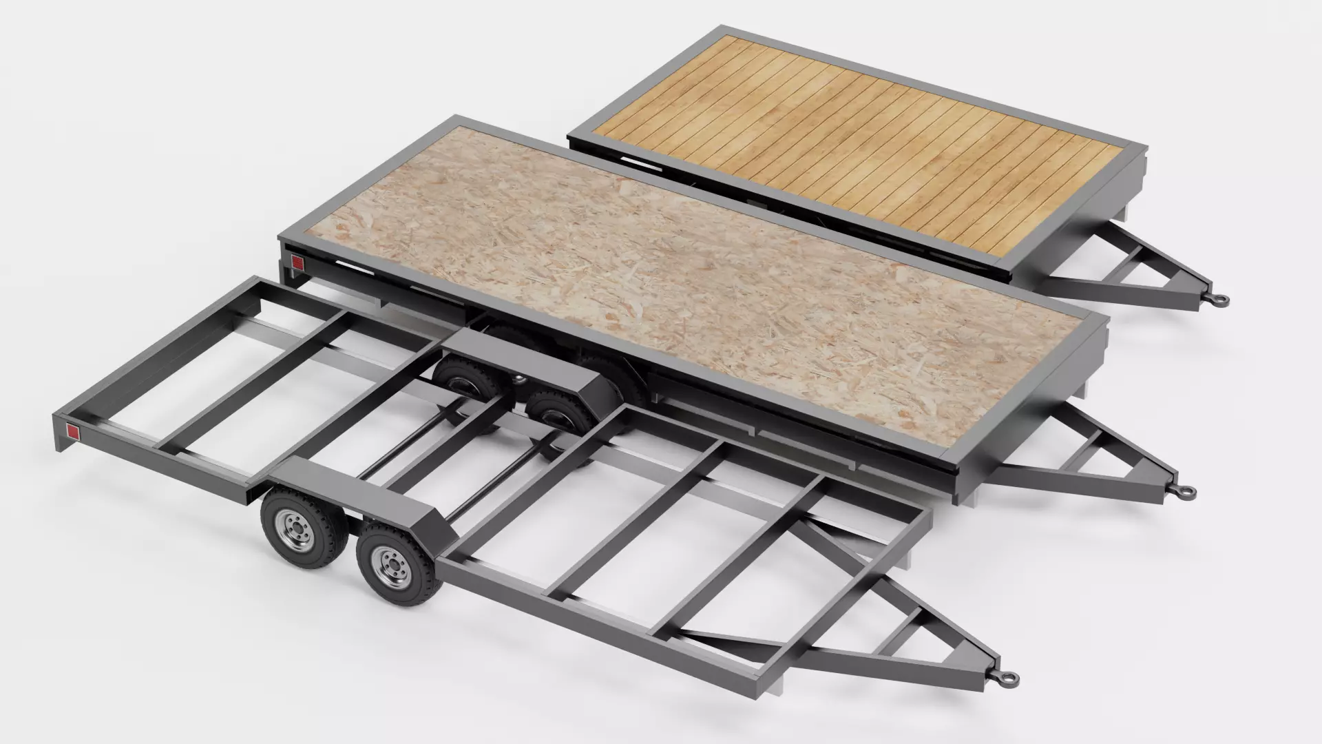 Universal Trailer Collection Low-poly 3D model_2