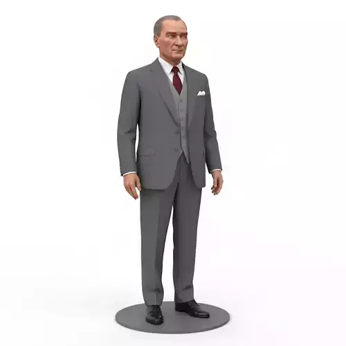 Mustafa Kemal Ataturk 3D Model Full Body and Bust Set