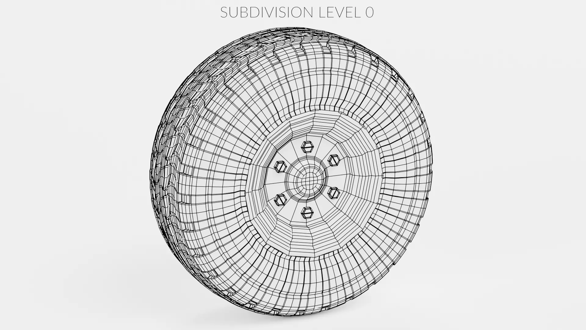 Tire V1 - Wide Automotive Wheel Low-poly 3D model_7