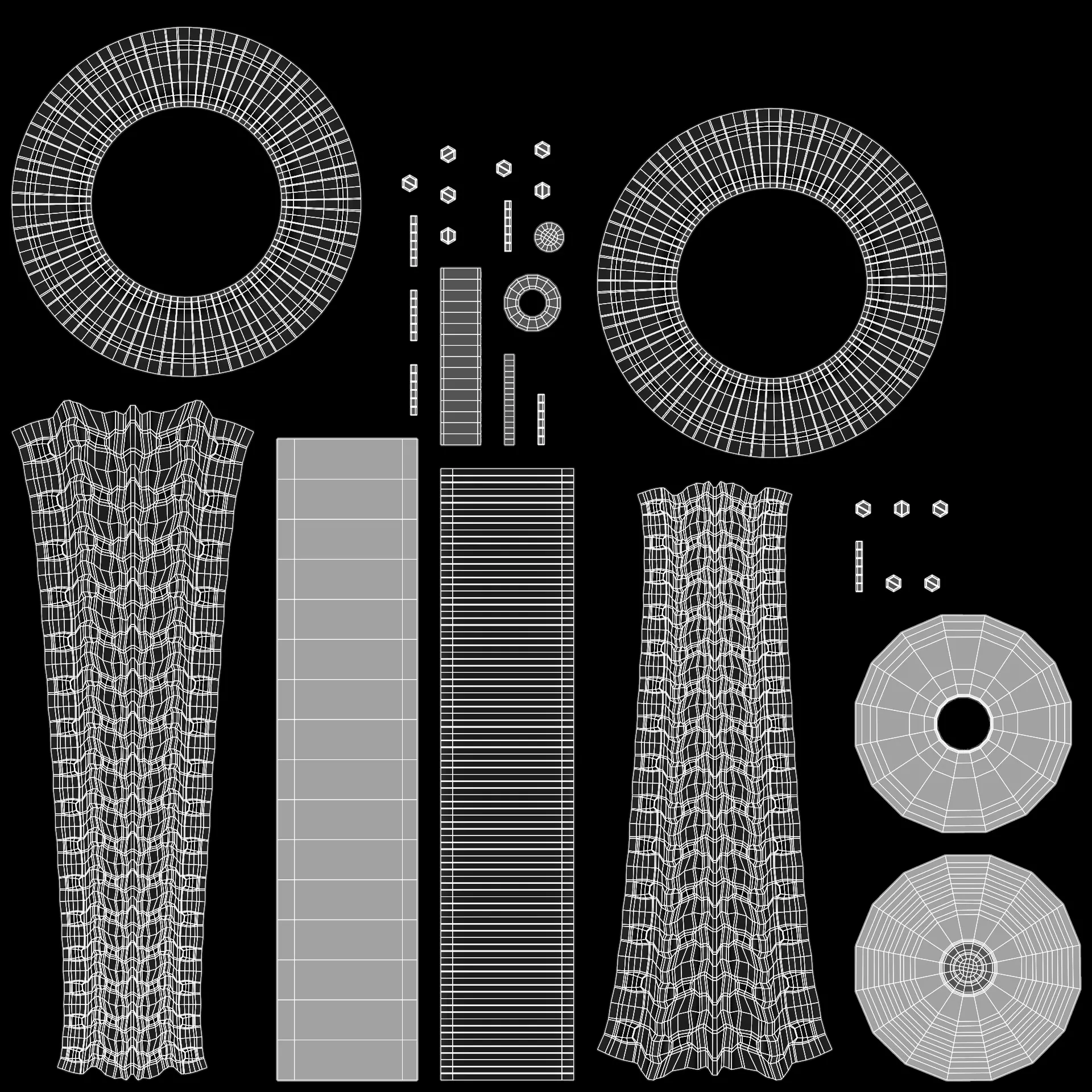 Tire V1 - Wide Automotive Wheel Low-poly 3D model_5