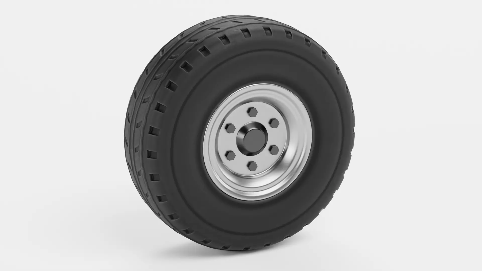 Tire V1 - Wide Automotive Wheel Low-poly 3D model_0