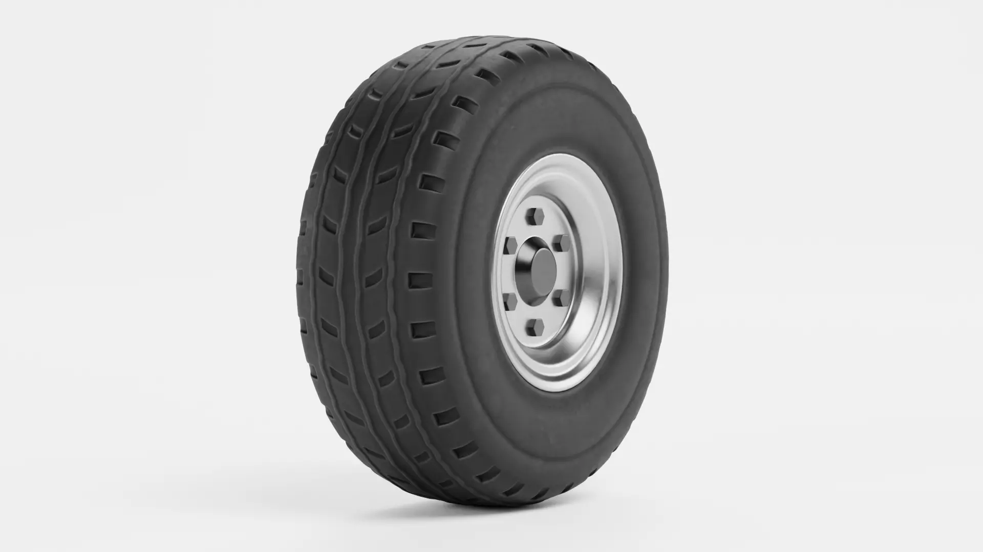 Tire V1 - Wide Automotive Wheel Low-poly 3D model_2