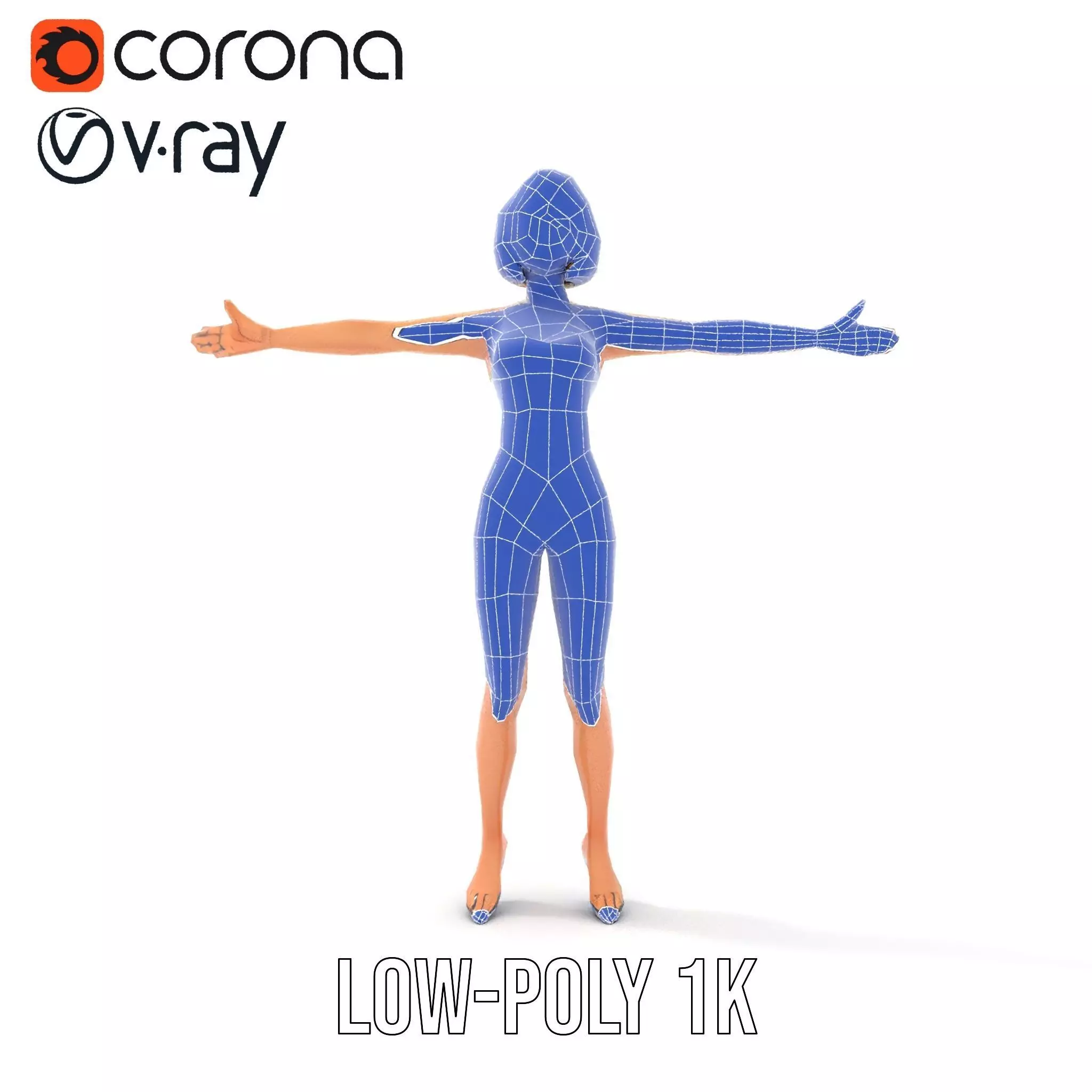 Vibrant Swimsuit Female model pack Low-poly 3D model_17