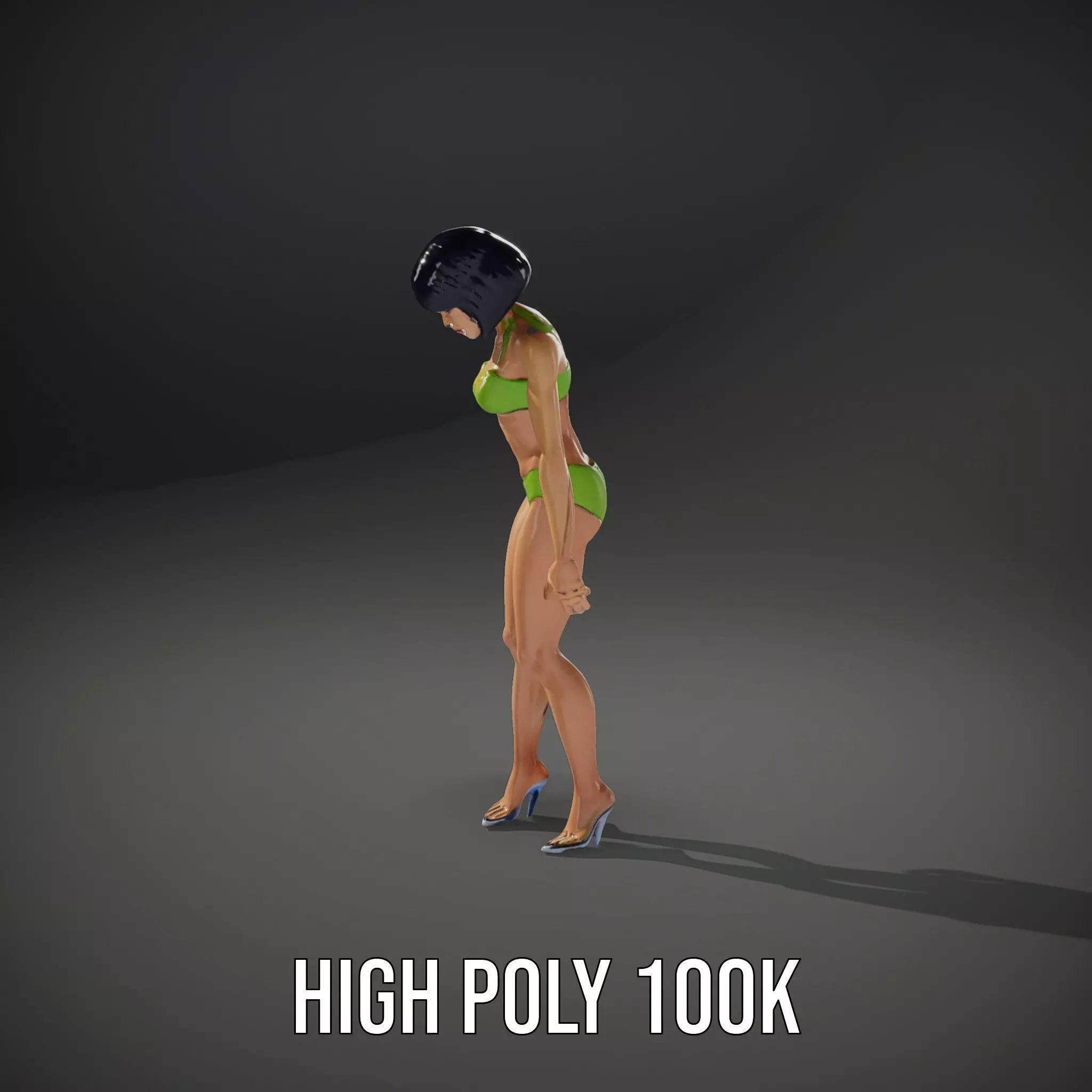 Vibrant Swimsuit Female model pack Low-poly 3D model_8