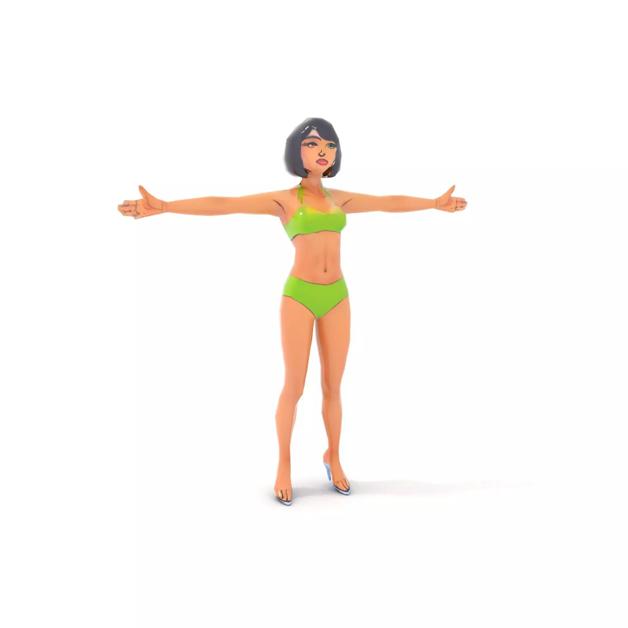 Vibrant Swimsuit Female model pack Low-poly 3D model_25