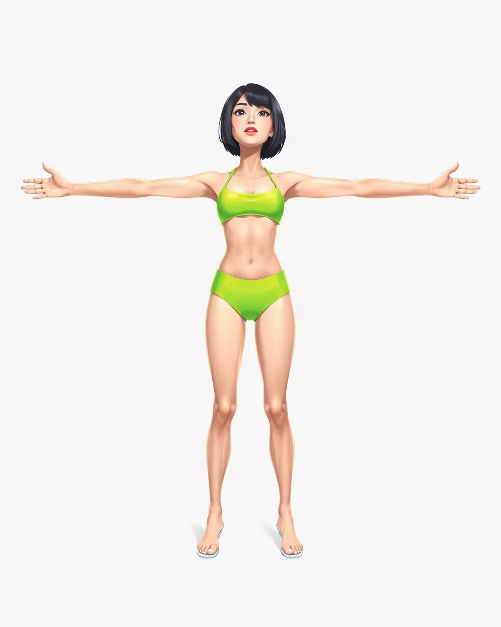 Vibrant Swimsuit Female model pack Low-poly 3D model_2