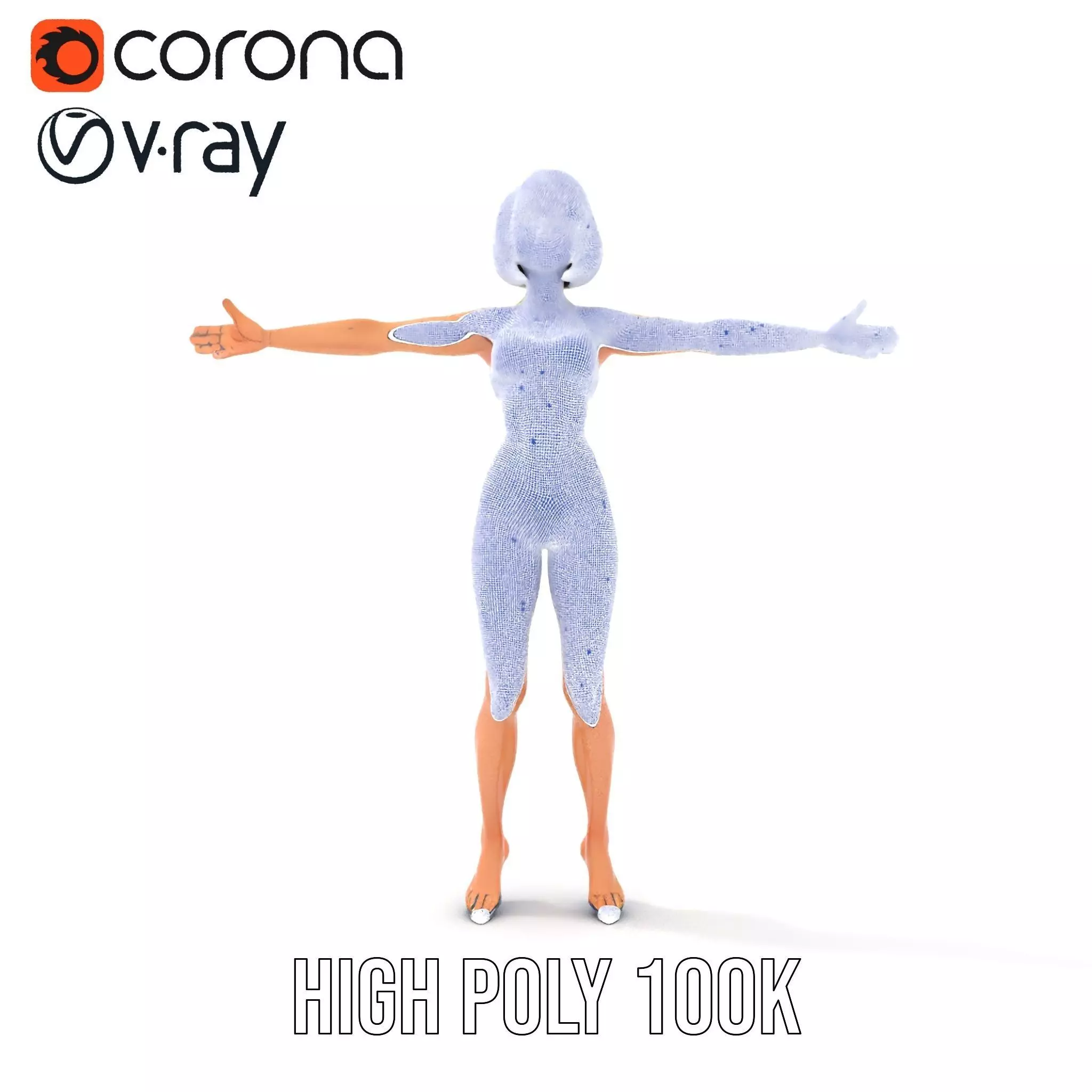 Vibrant Swimsuit Female model pack Low-poly 3D model_26