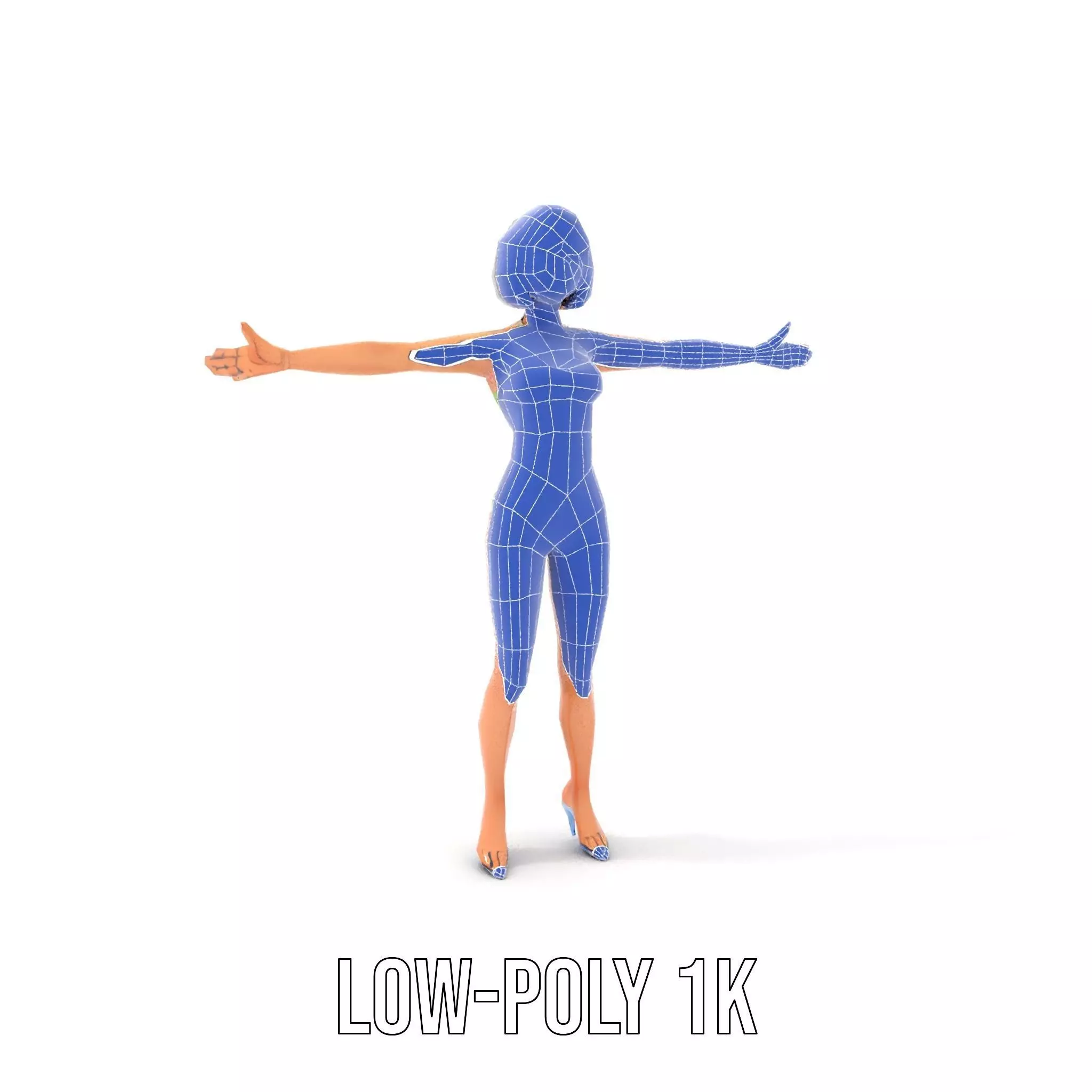 Vibrant Swimsuit Female model pack Low-poly 3D model_12