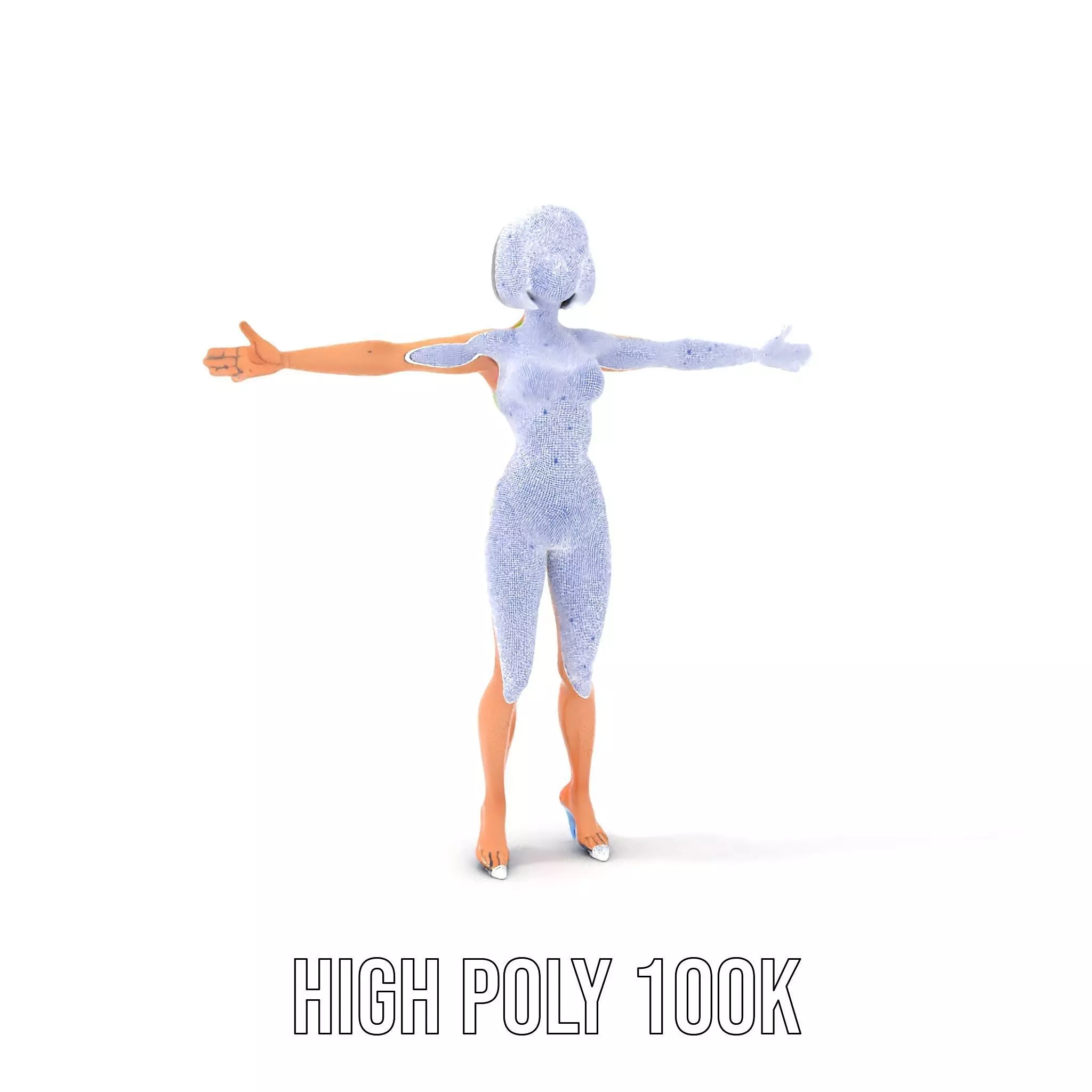 Vibrant Swimsuit Female model pack Low-poly 3D model_4