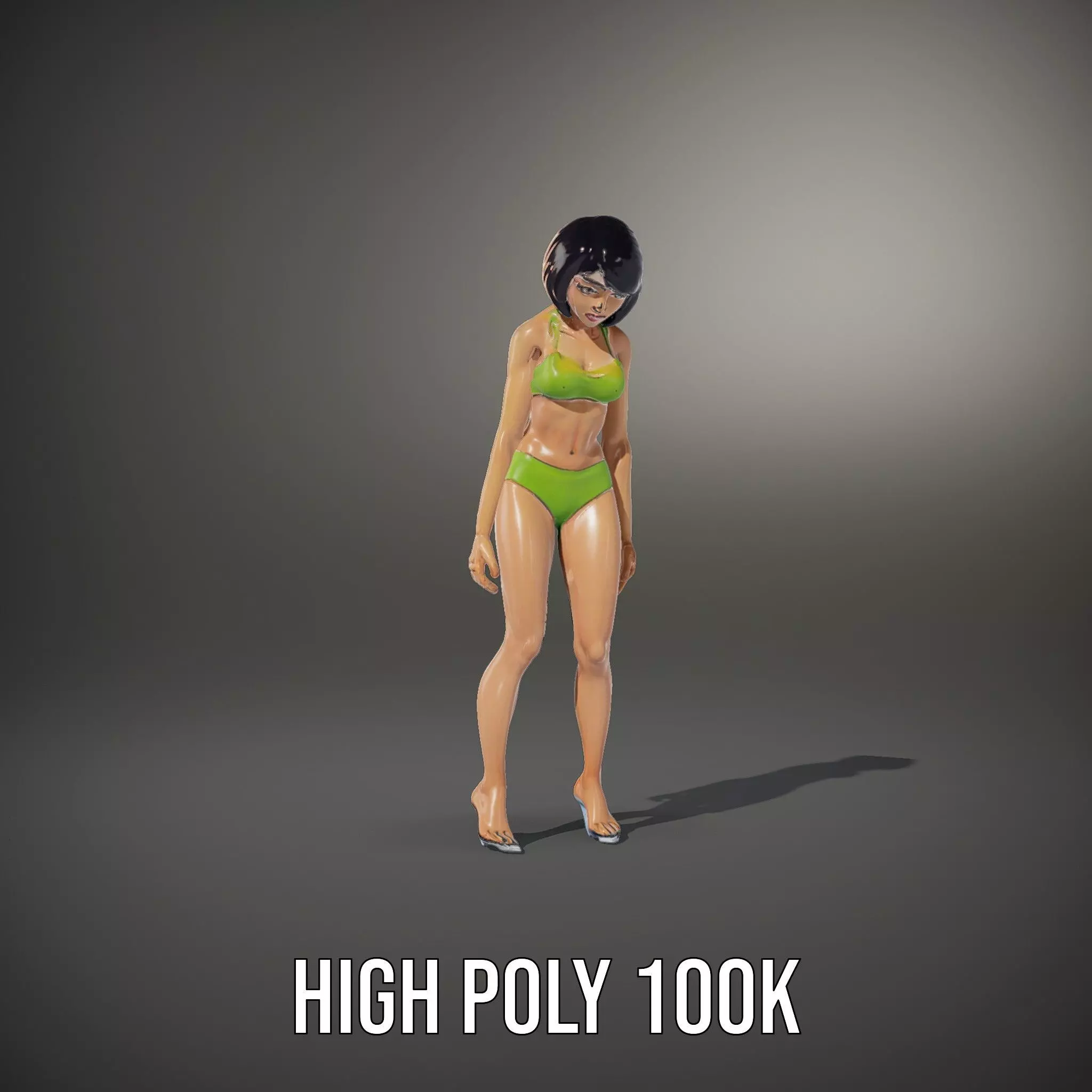 Vibrant Swimsuit Female model pack Low-poly 3D model_10