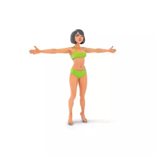 Vibrant Swimsuit Female model pack Low-poly 3D model Vibrant Swimsuit Female model pack Low-poly 3D model