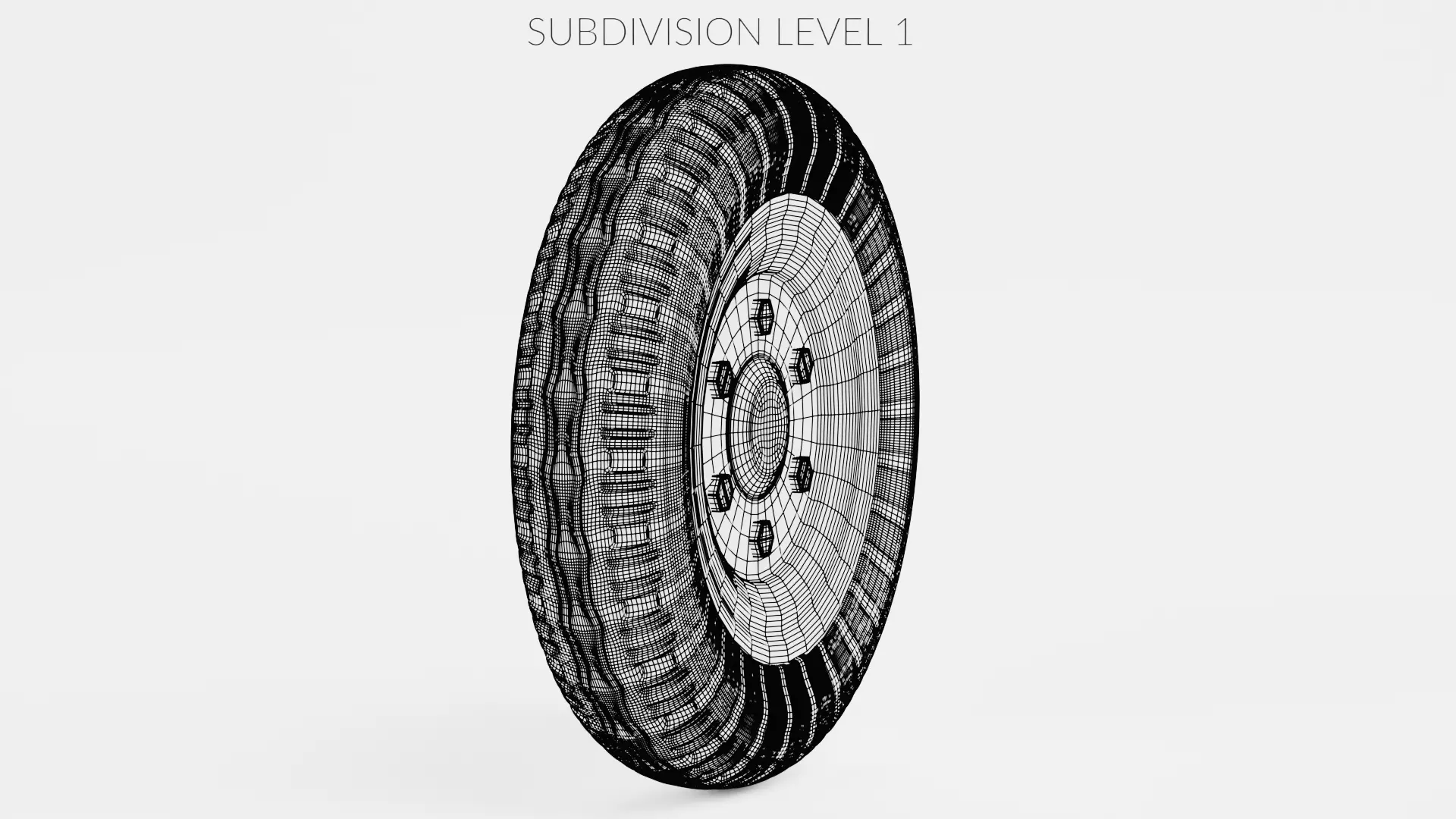 Tire V3 - Narrow Automotive Wheel Low-poly 3D model_8