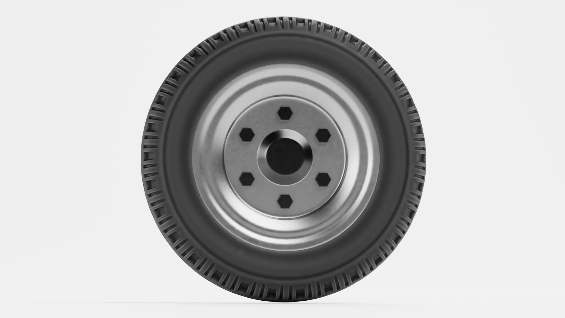 Tire V3 - Narrow Automotive Wheel Low-poly 3D model_1