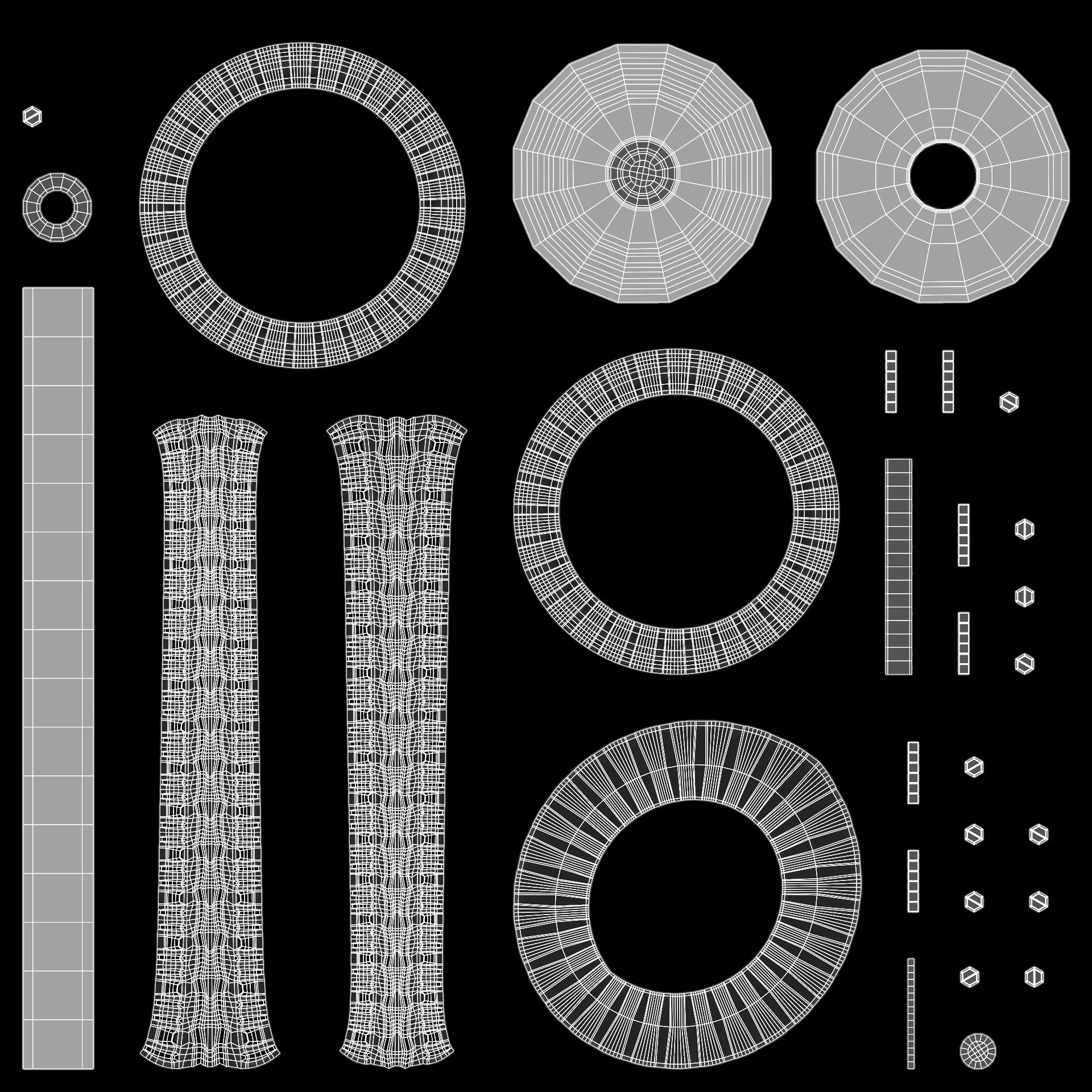 Tire V3 - Narrow Automotive Wheel Low-poly 3D model_6