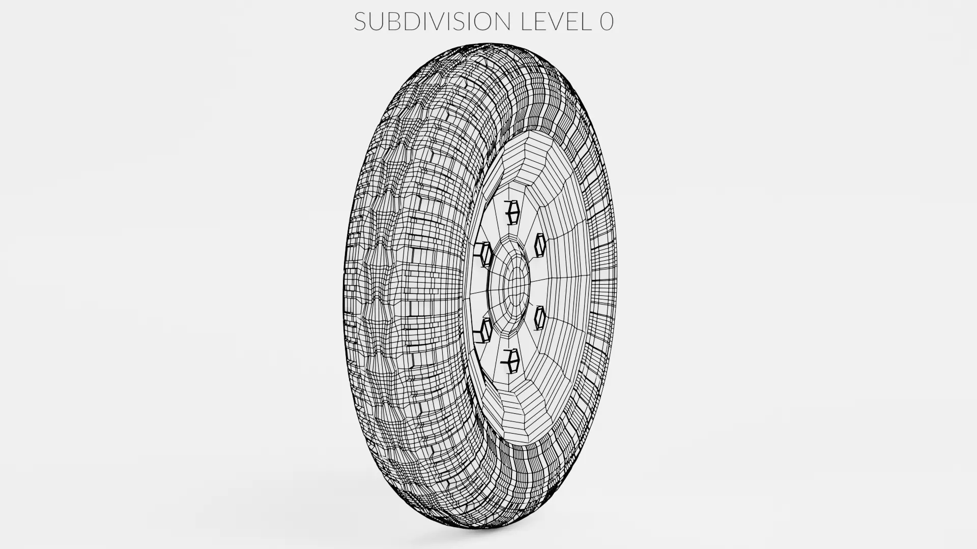 Tire V3 - Narrow Automotive Wheel Low-poly 3D model_7
