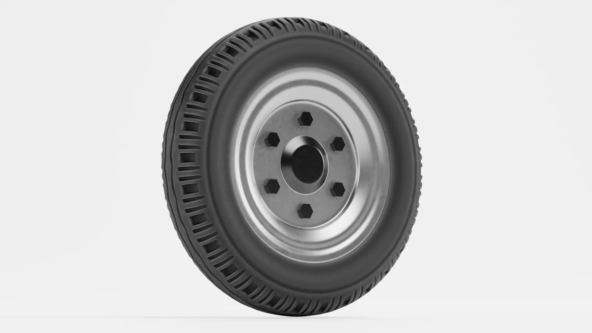 Tire V3 - Narrow Automotive Wheel Low-poly 3D model_2